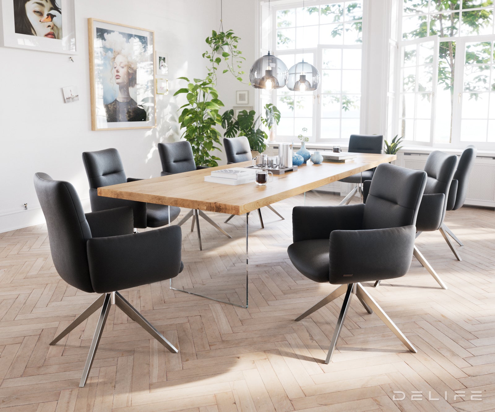 Jedilni stol Jova, Material: usnje