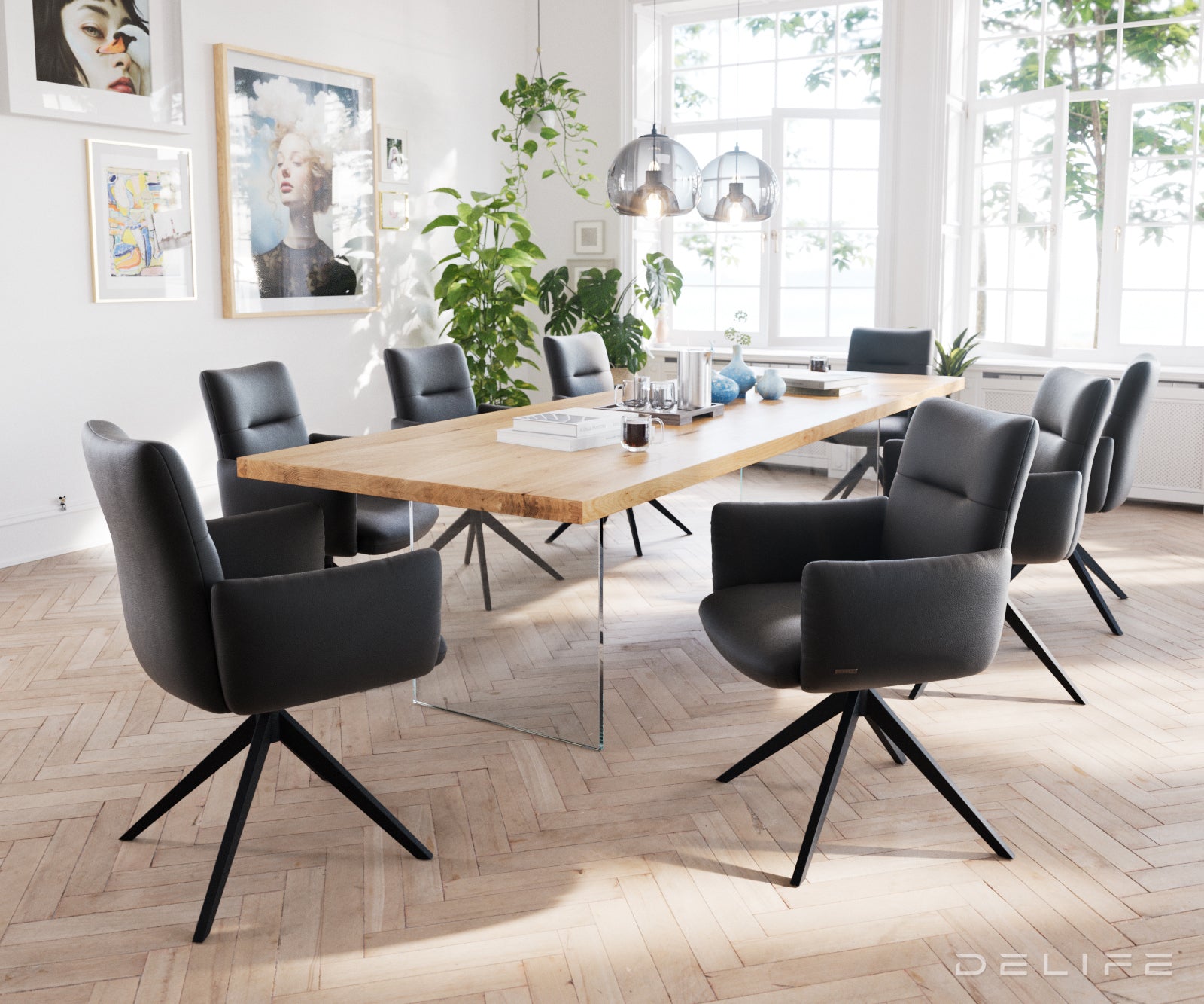 Jedilni stol Jova, Material: usnje