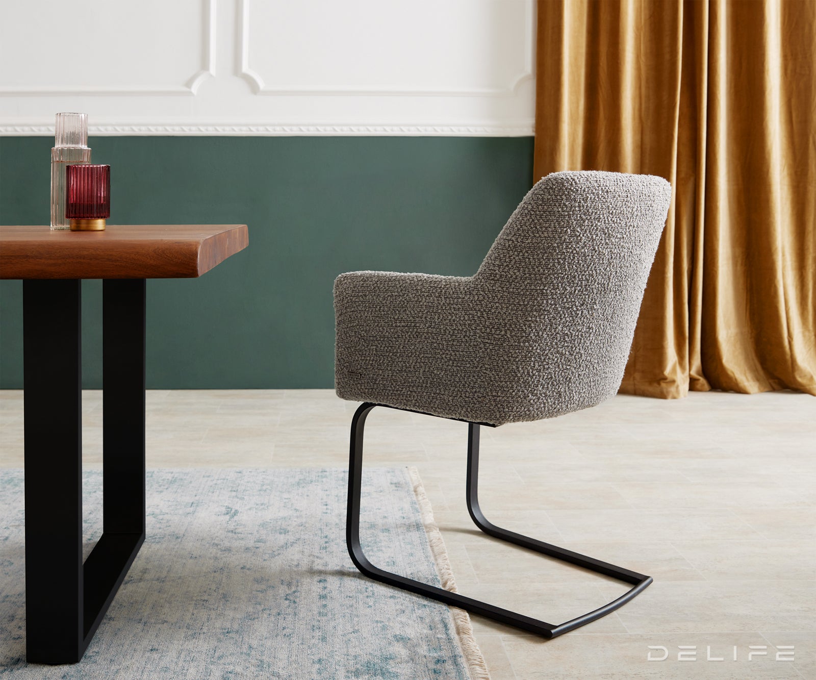 Jedilni stol z naslonjalom za roke Xana, Material: Bukle