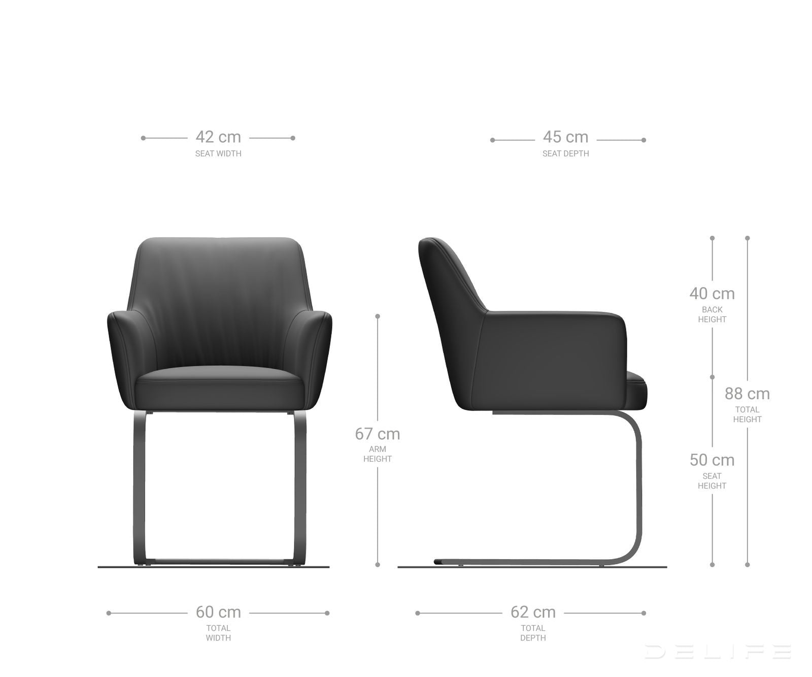 Jedilni stol z naslonjalom za roke Xana, Material: Bukle