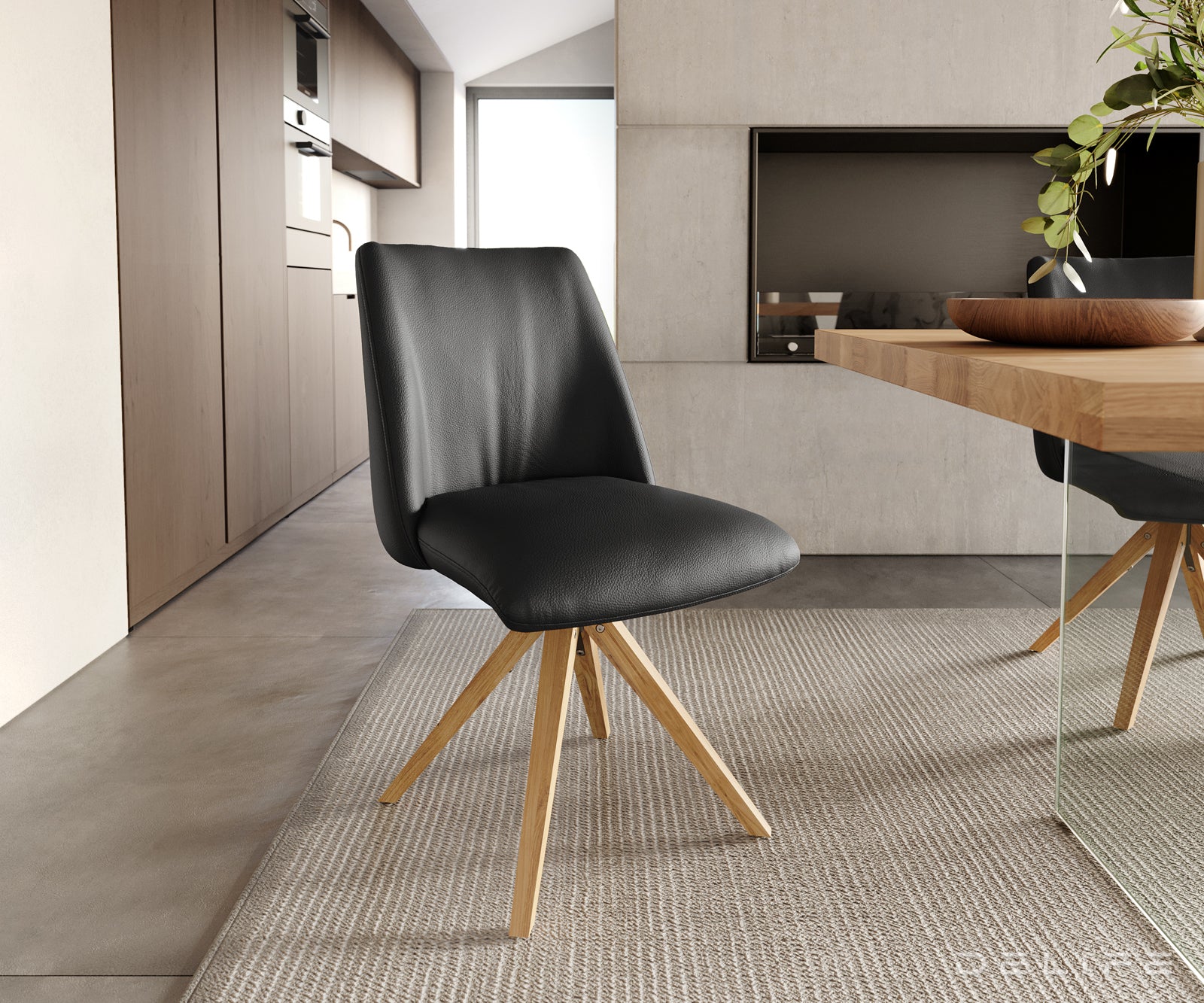 Jedilni stol Elso, Material: usnje