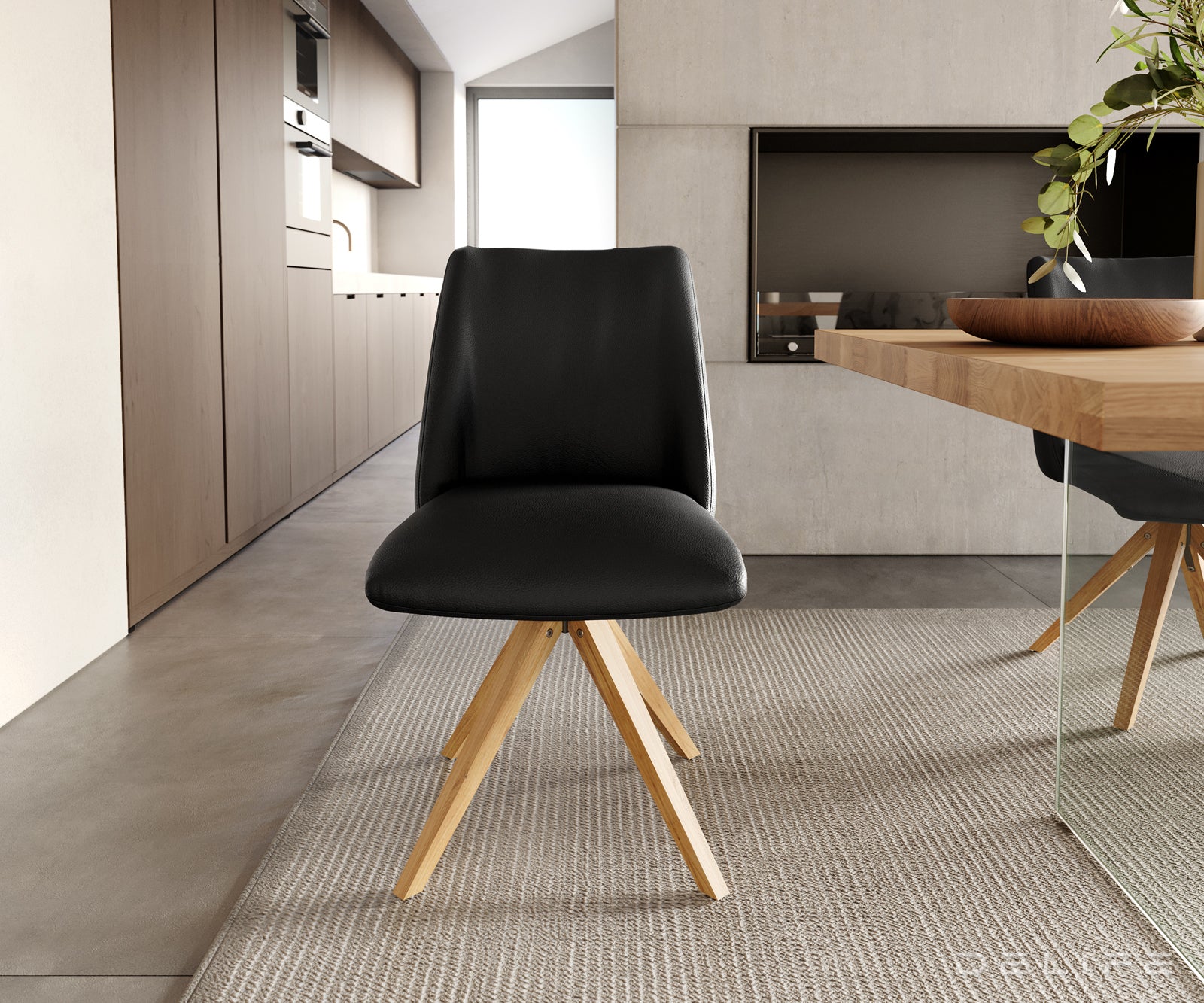 Jedilni stol Elso, Material: usnje