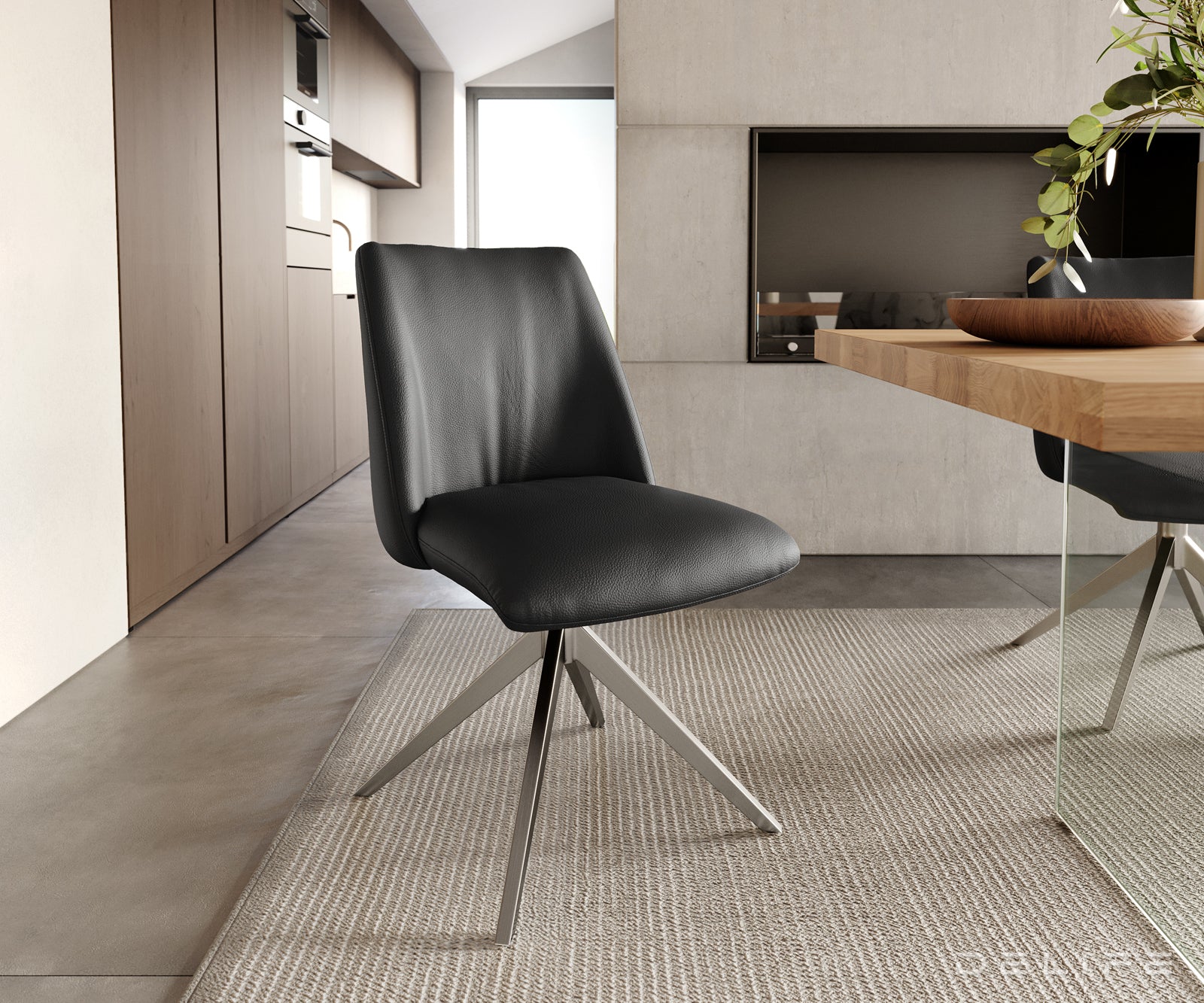 Jedilni stol Elso, Material: usnje