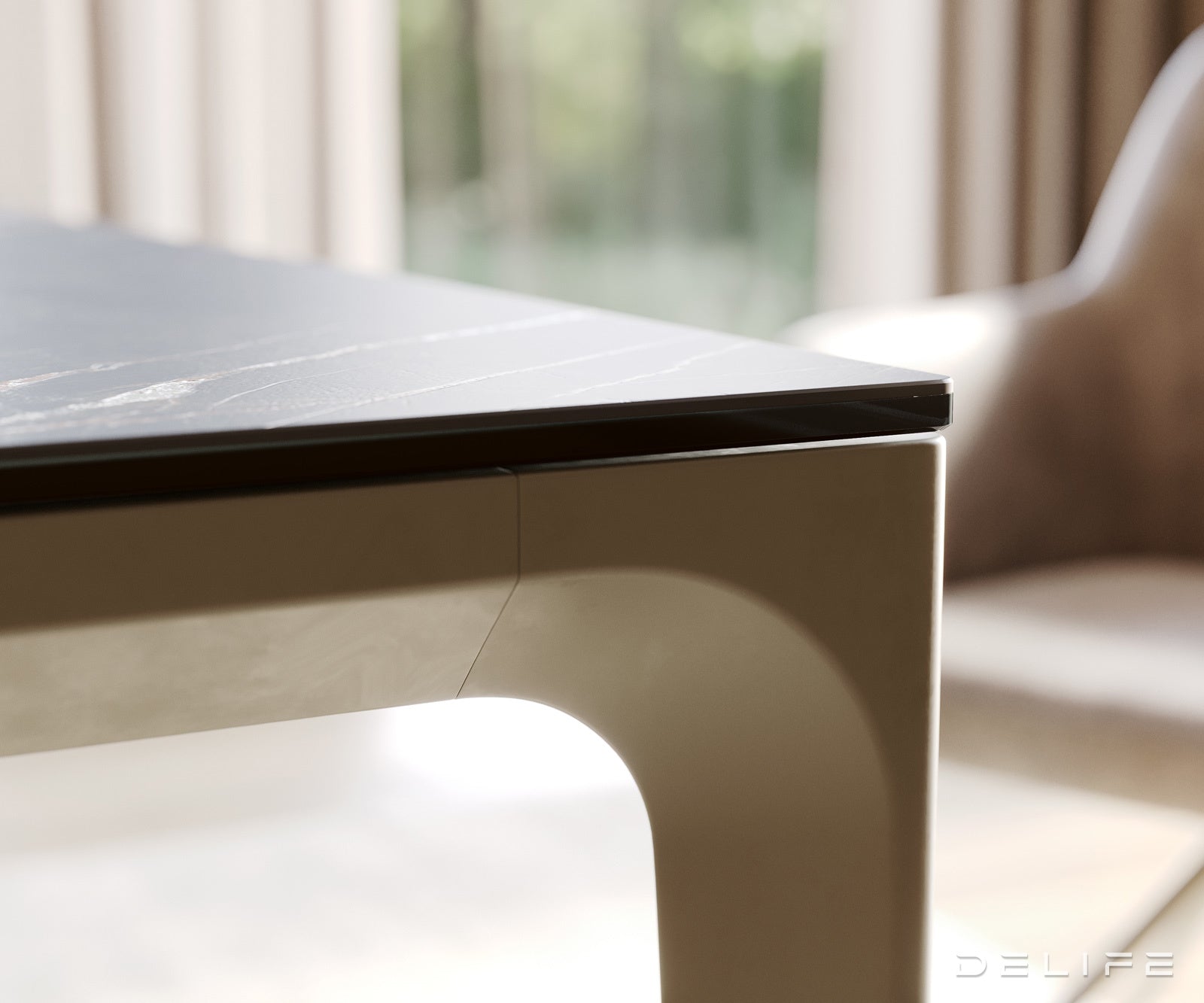 Jedilna miza z robom 200x100cm, Material: Laminam keramika