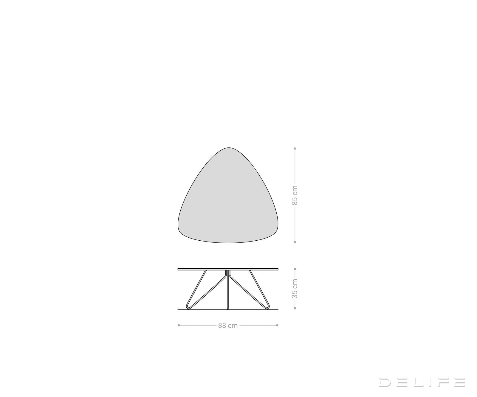 Klubska mizica Ekrem 88x85cm, Material: keramika Calacatta