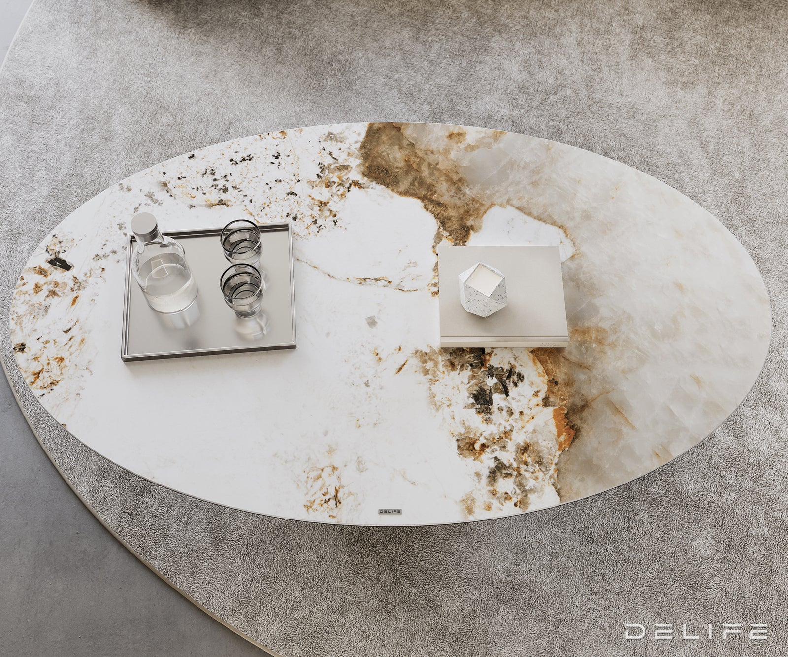 Klubska mizica Casilda 150x90cm, Material: keramika Laminam