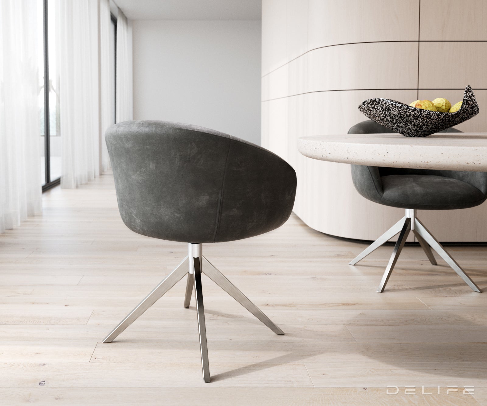 Jedilni stol Vinka, Material: Mikrofibra