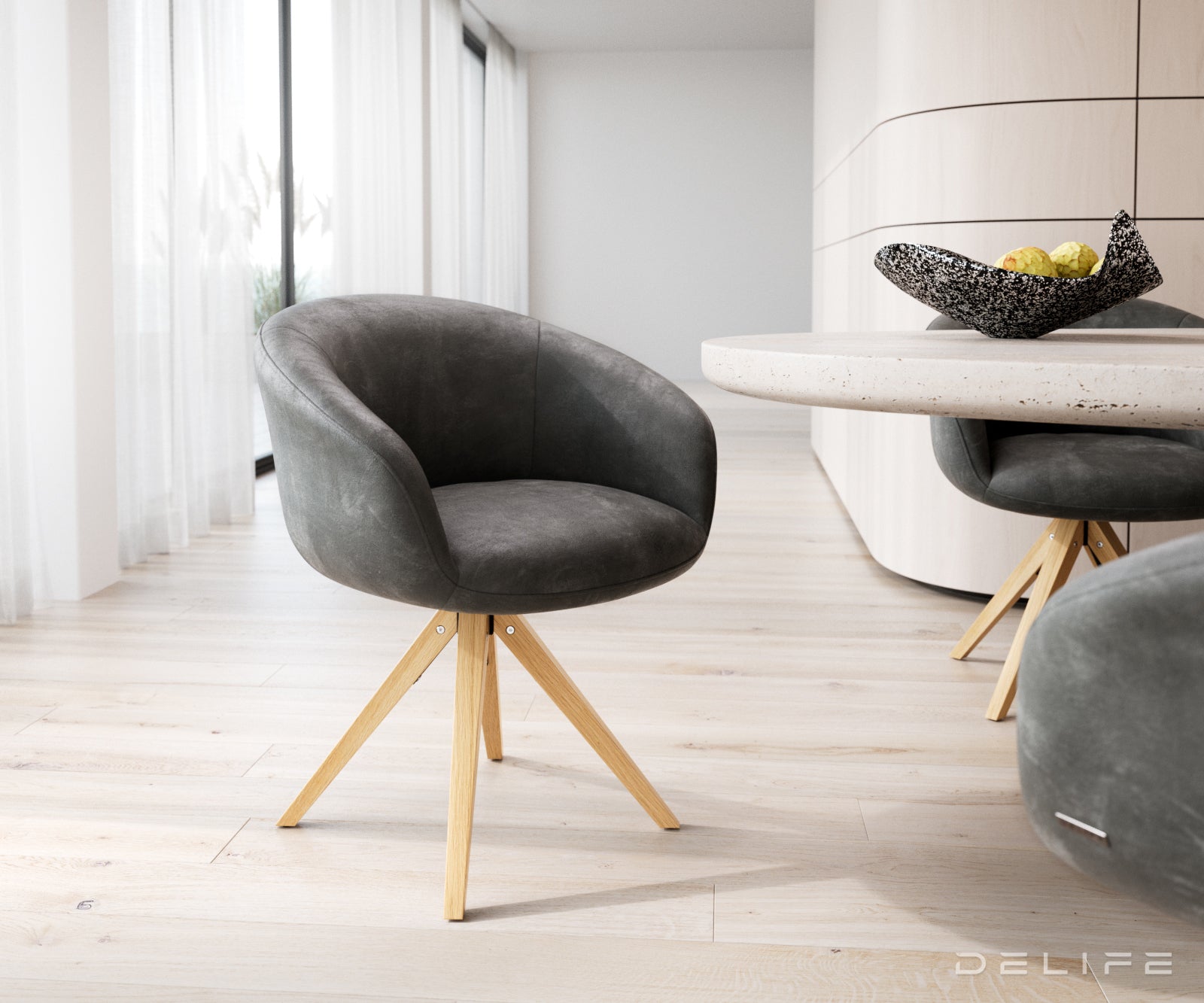 Jedilni stol Vinka, Material: Mikrofibra