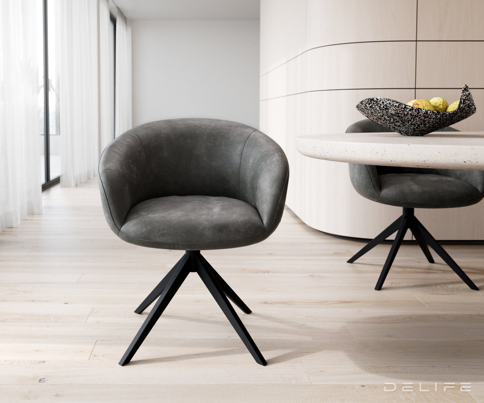 Jedilni stol Vinka, Material: Mikrofibra