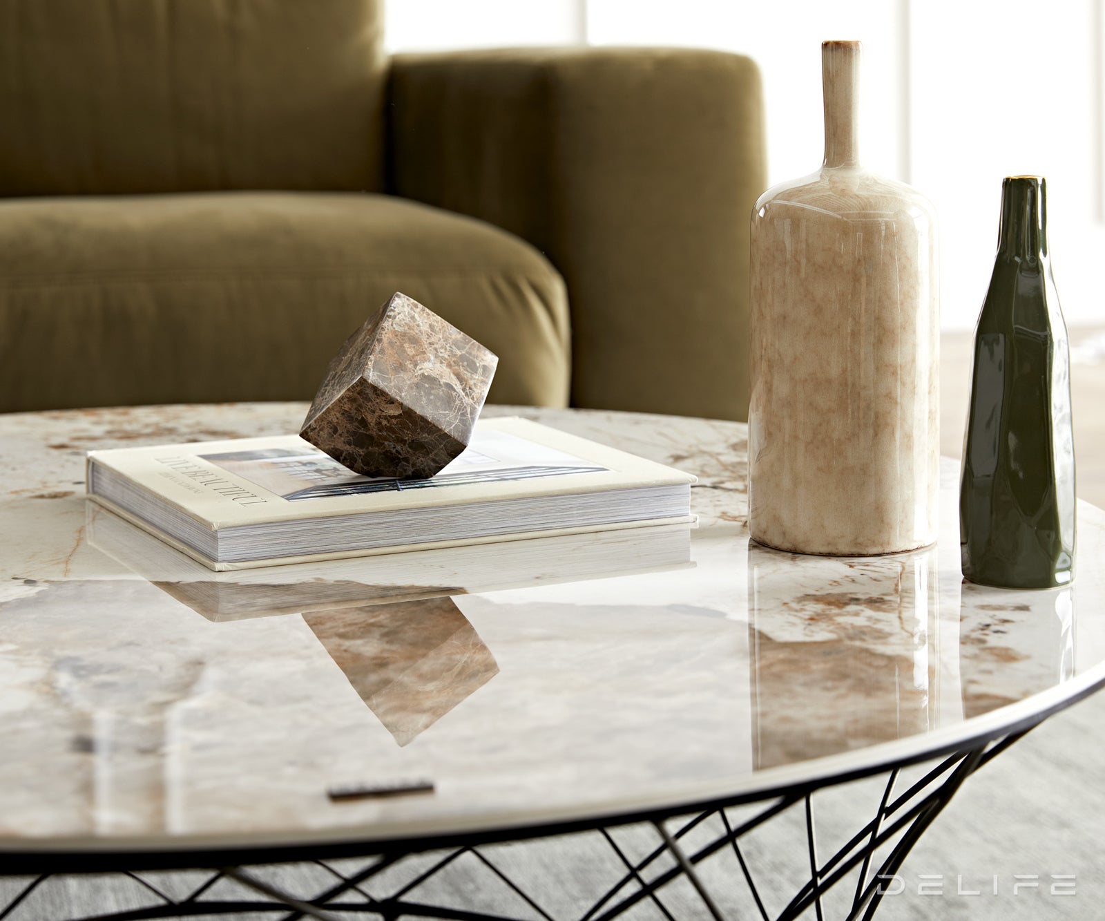 Klubska mizica Lassina 100x100, Material: Keramika