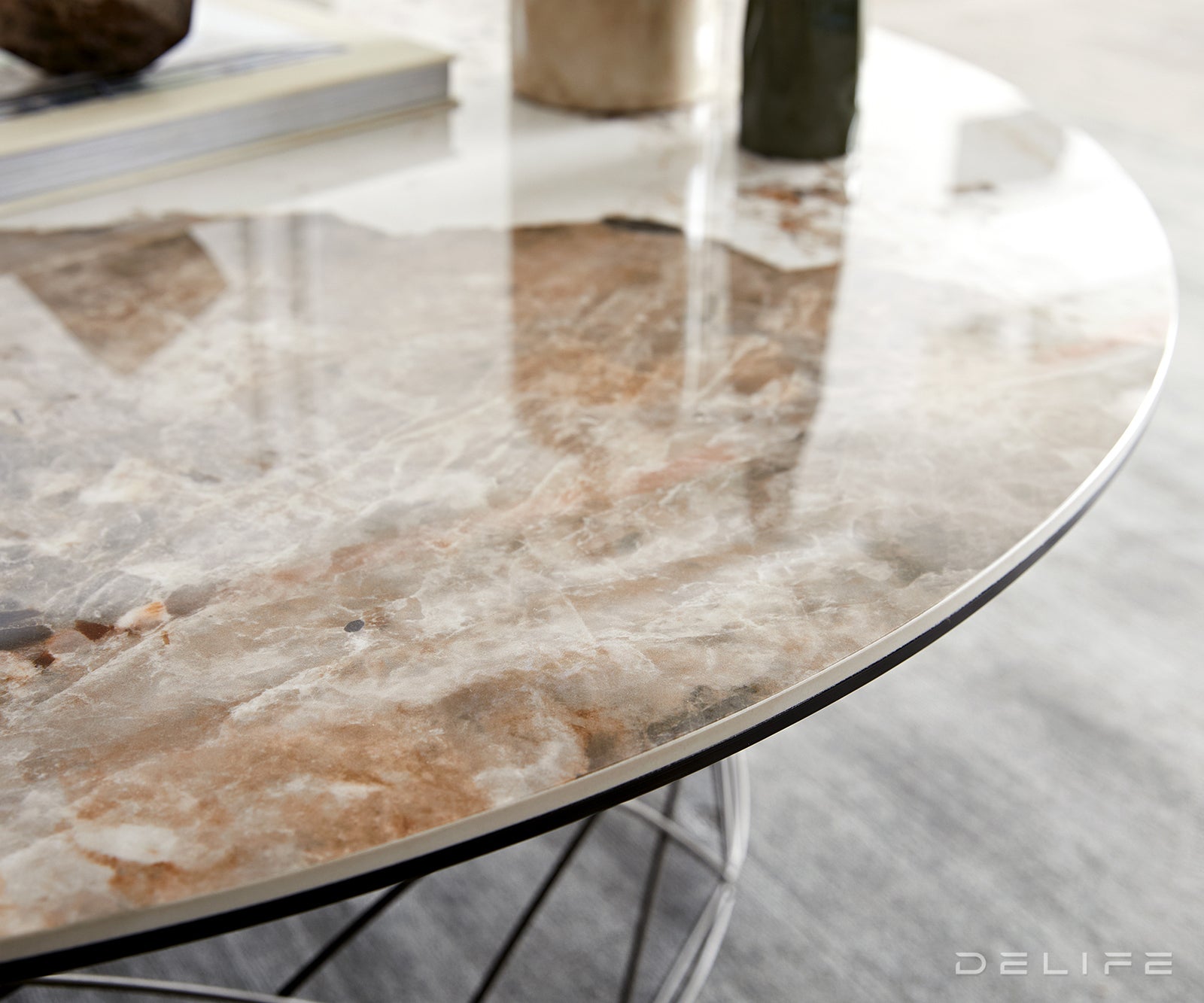 Klubska mizica Lassina 100x100, Material: Keramika