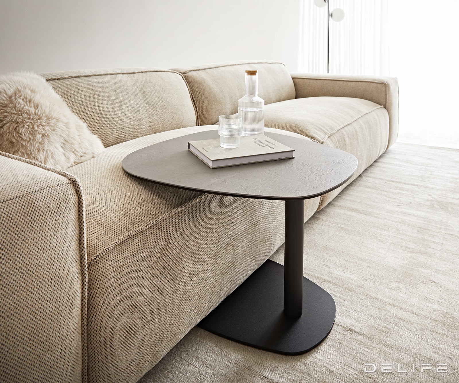 Stranska mizica Elenya 60x60cm, Material: Keramika Aspetto Concreto