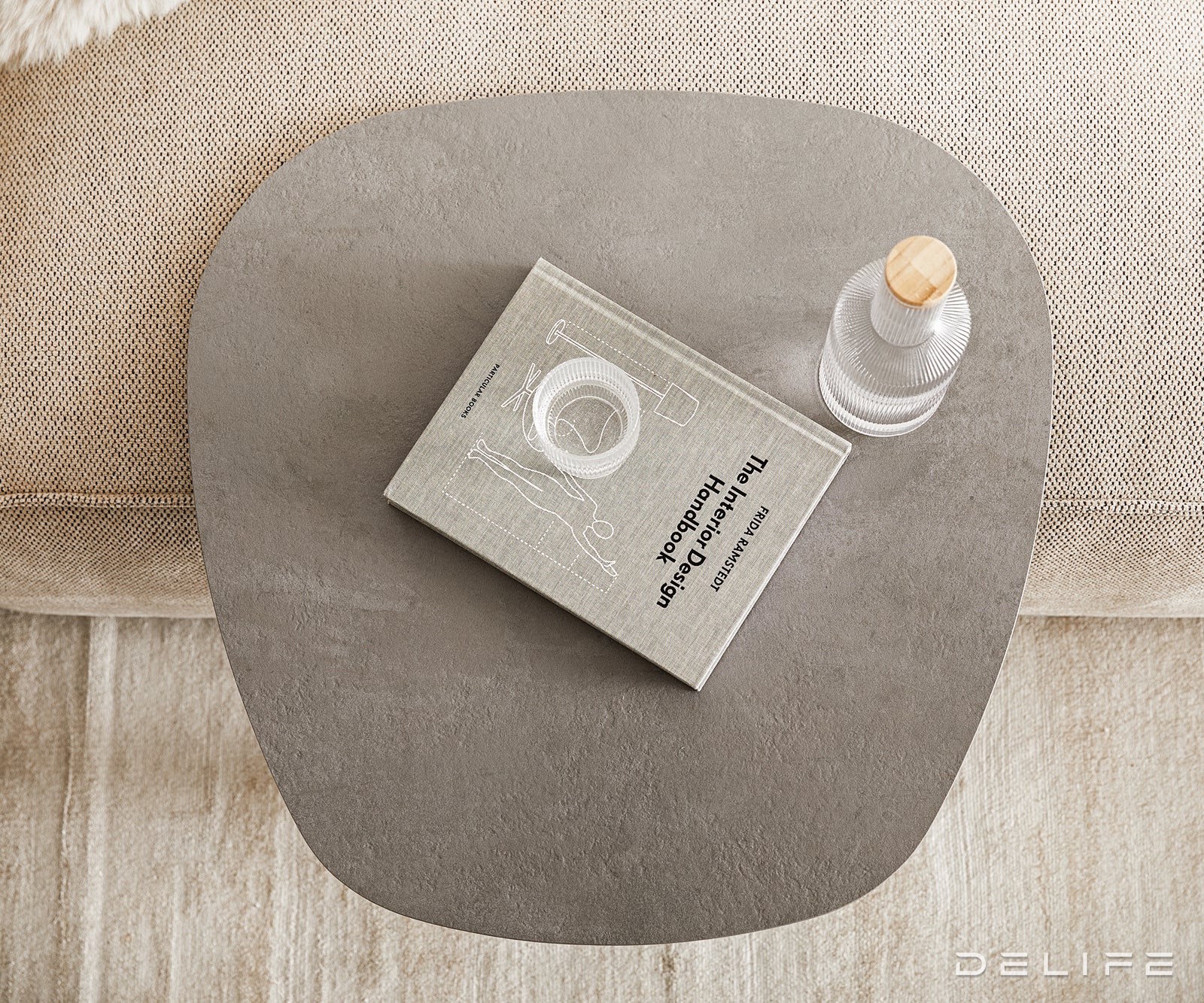 Stranska mizica Elenya 60x60cm, Material: Keramika Aspetto Concreto