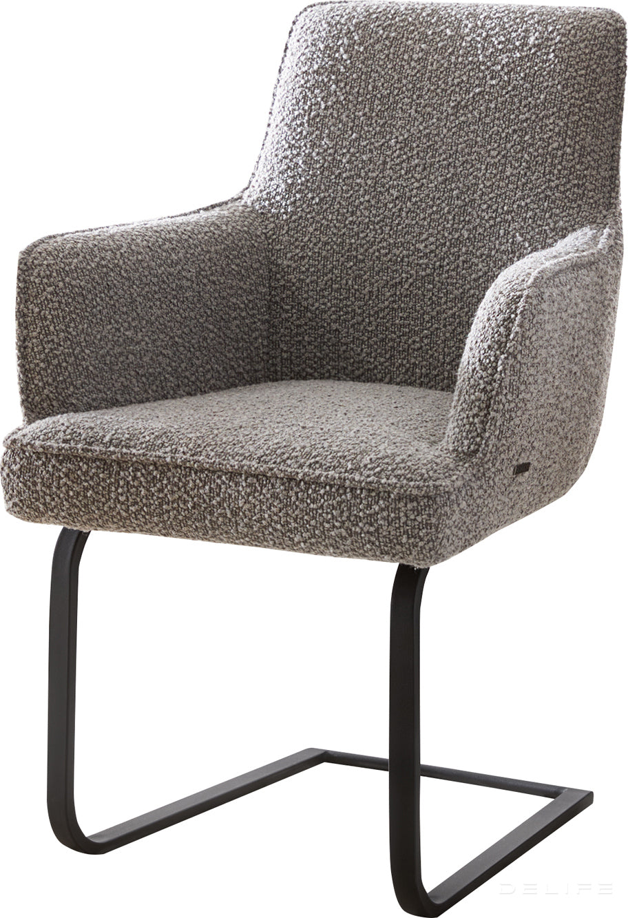 Jedilni stol Heira z naslonom za roke, material: bukle