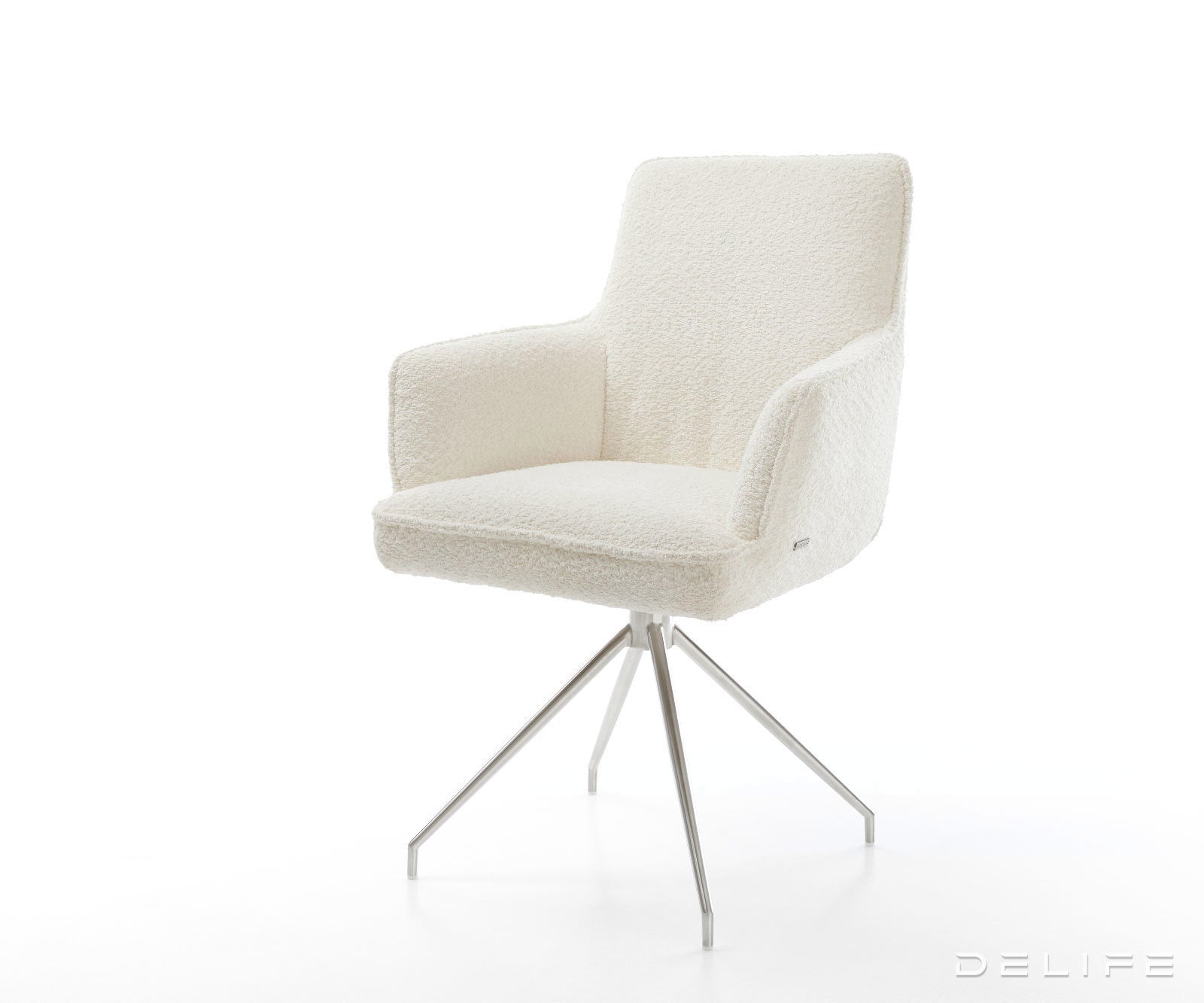 Jedilni stol Heira z naslonom za roke, material: bukle