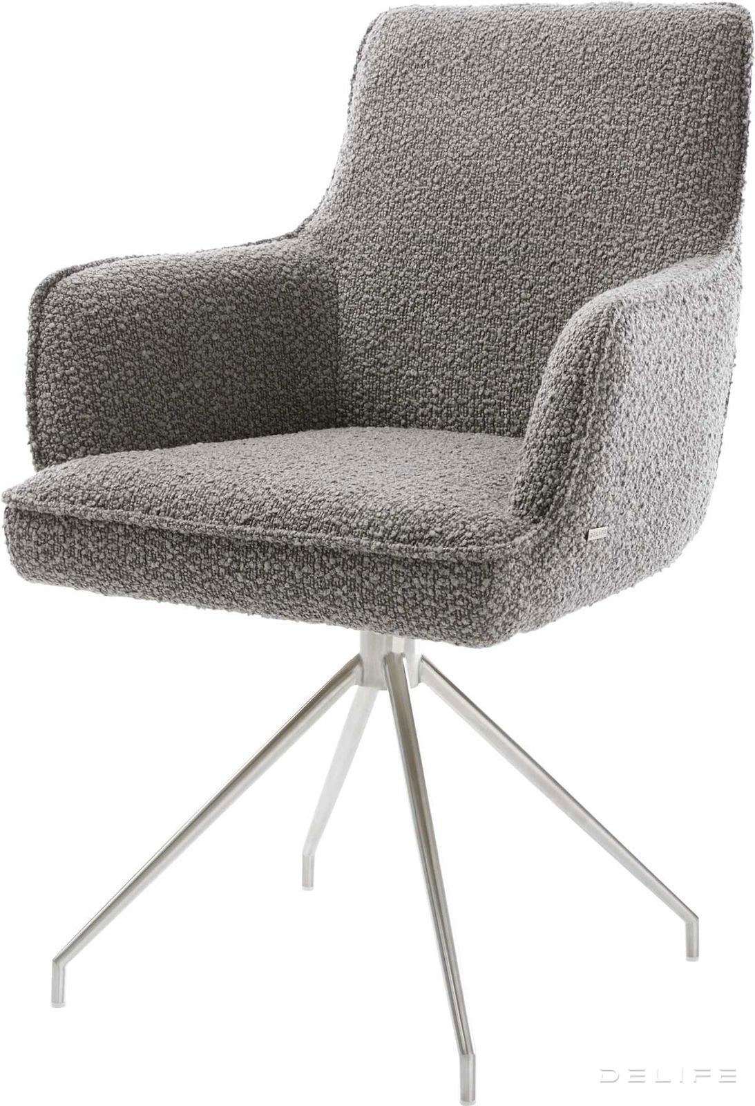 Jedilni stol Heira z naslonom za roke, material: bukle