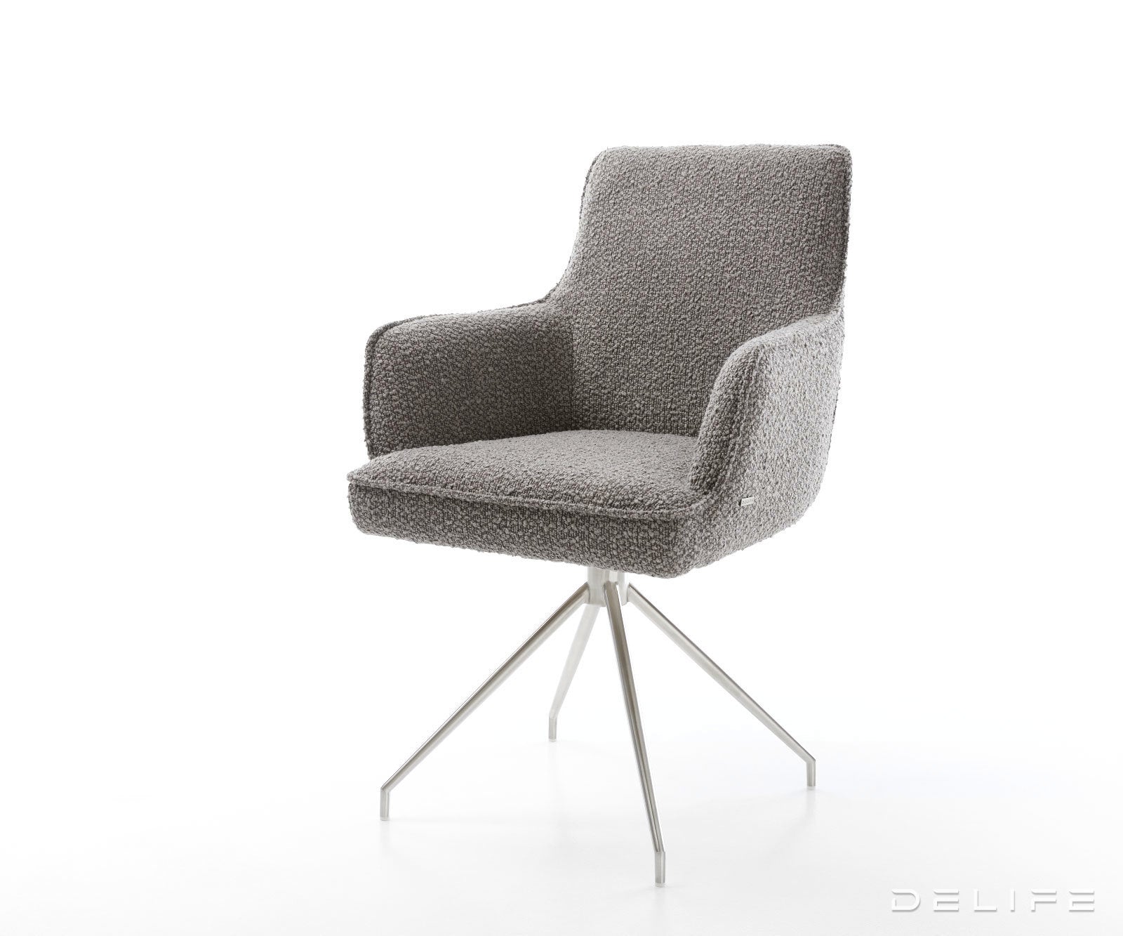 Jedilni stol Heira z naslonom za roke, material: bukle