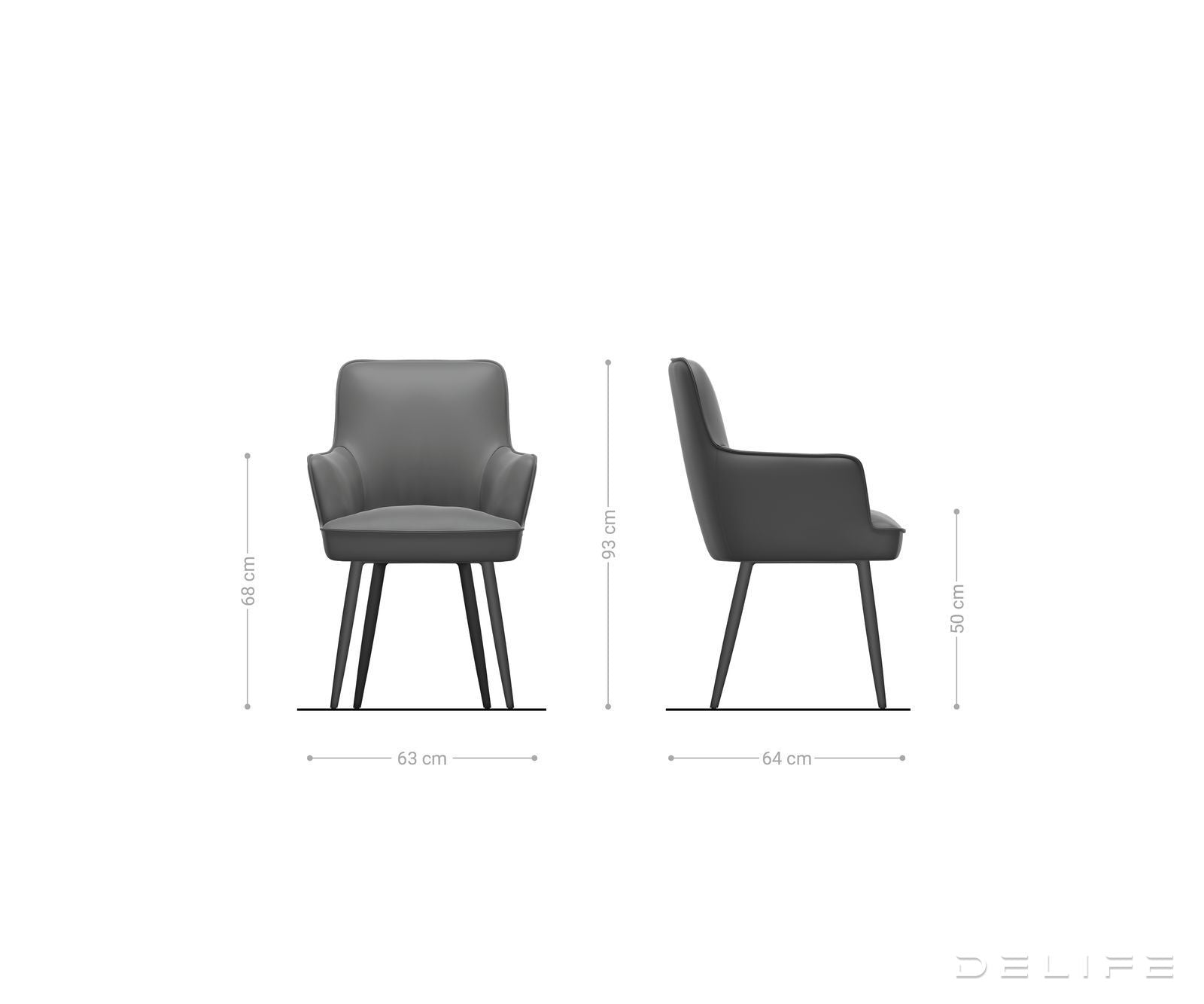 Jedilni stol Heira z naslonom za roke, material: bukle