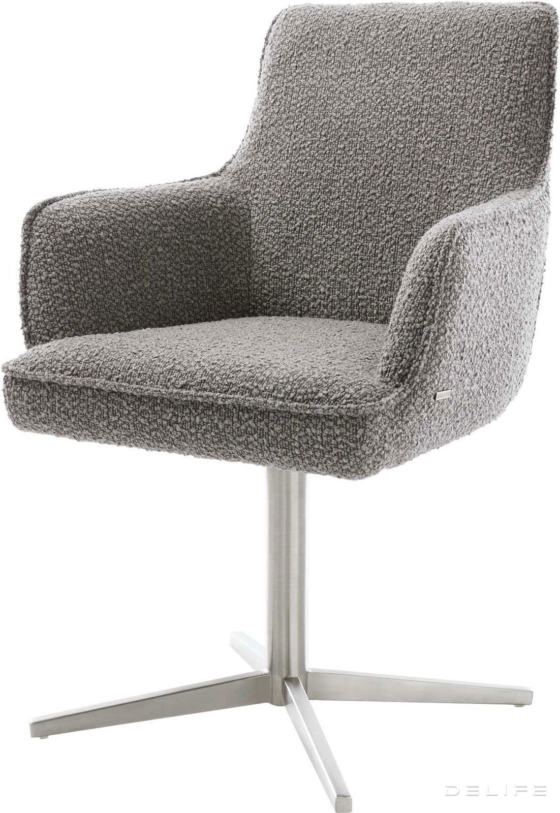 Jedilni stol Heira z naslonom za roke, material: bukle