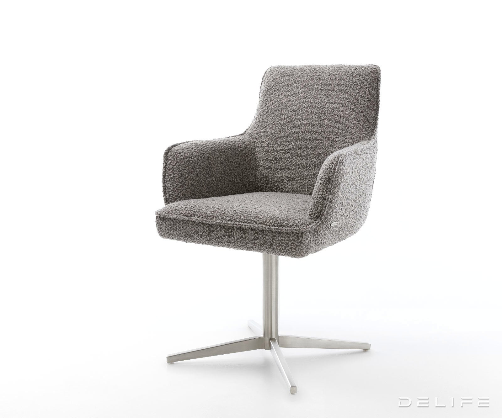 Jedilni stol Heira z naslonom za roke, material: bukle