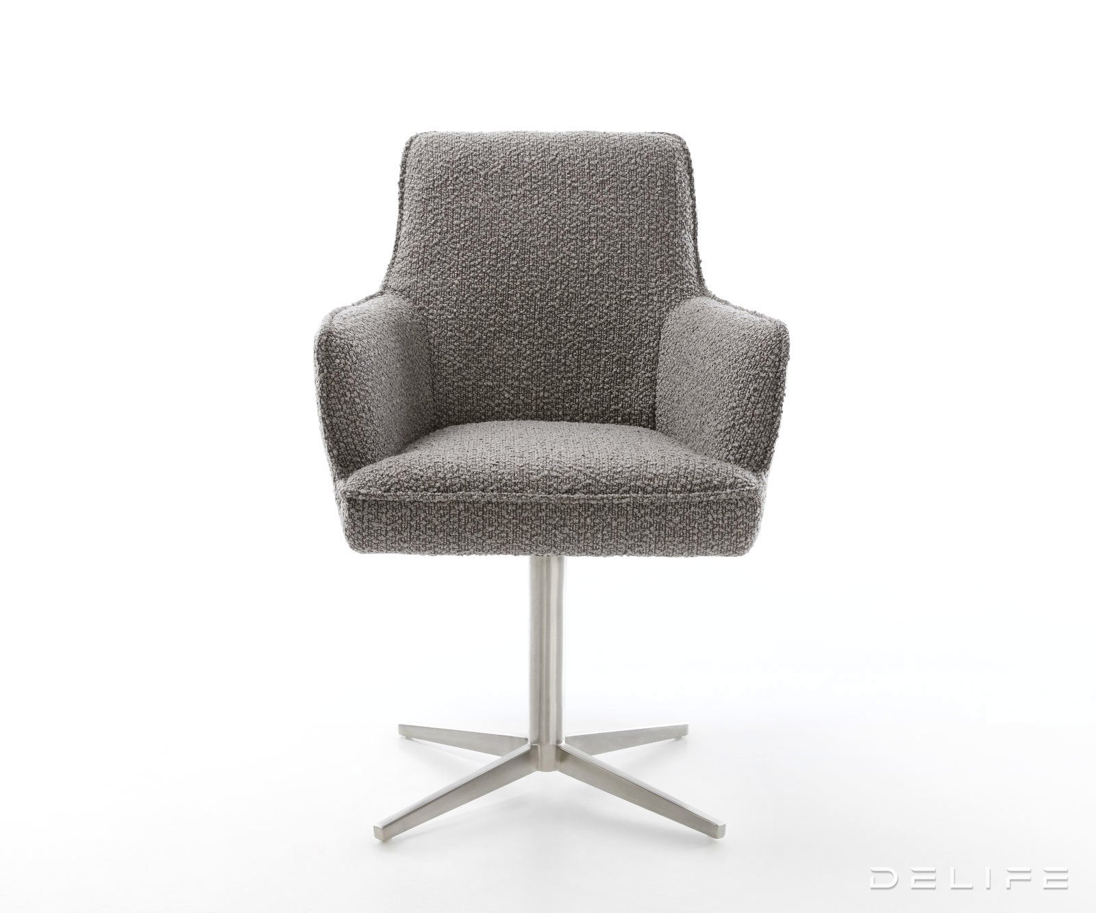 Jedilni stol Heira z naslonom za roke, material: bukle