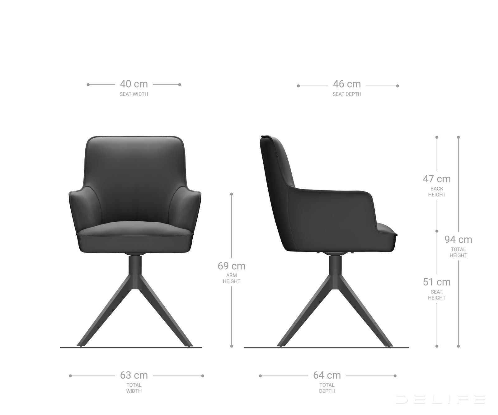 Jedilni stol Heira z naslonom za roke, material: bukle