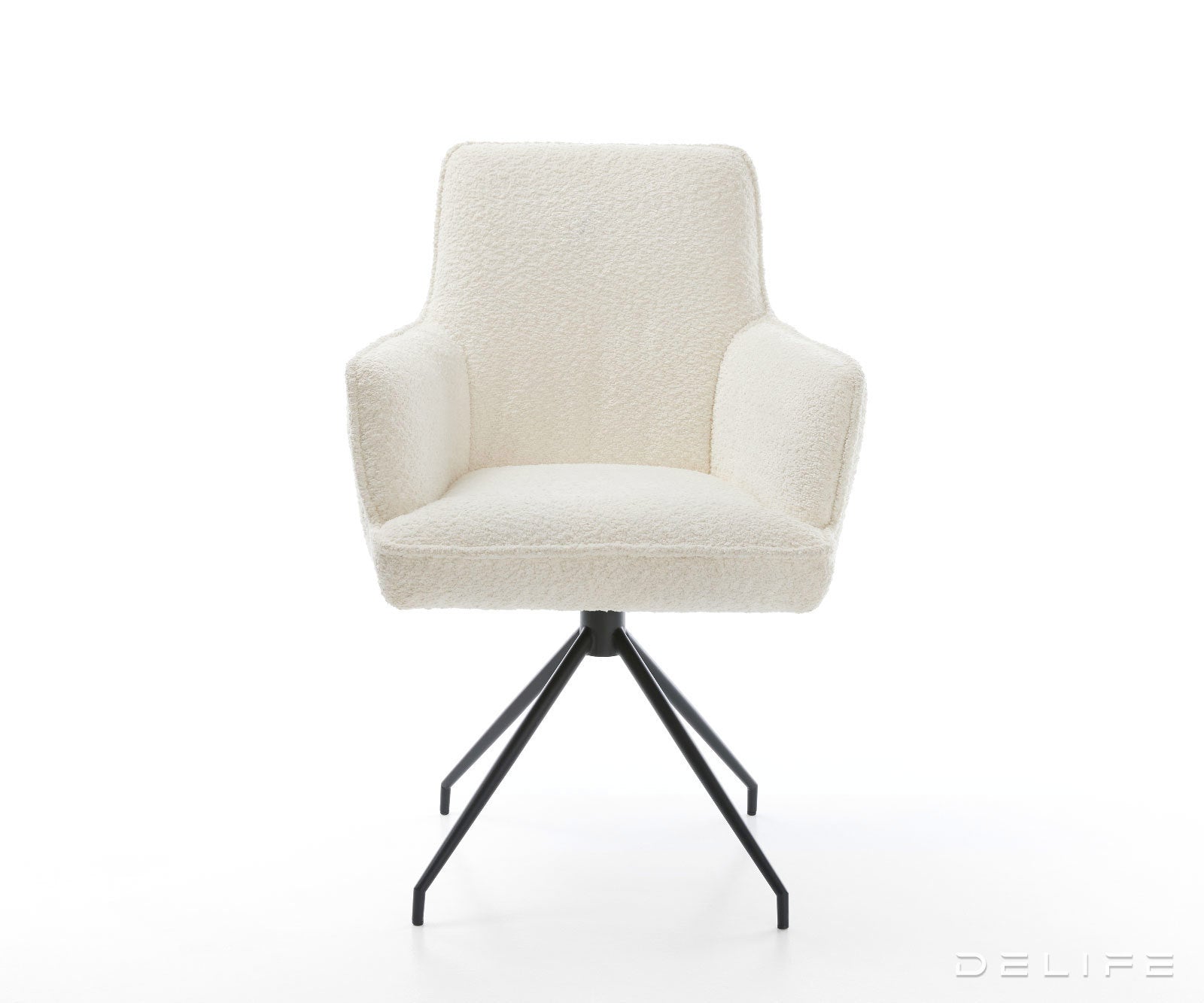 Jedilni stol Heira z naslonom za roke, material: bukle