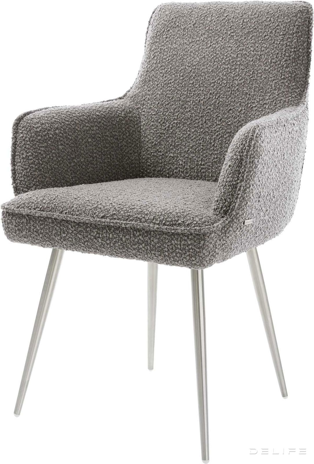 Jedilni stol Heira z naslonom za roke, material: bukle