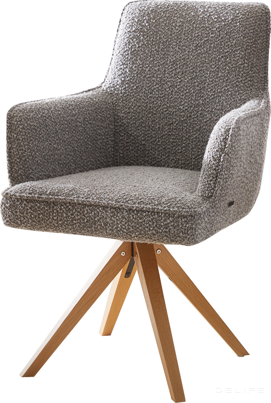 Jedilni stol Heira z naslonom za roke, material: bukle