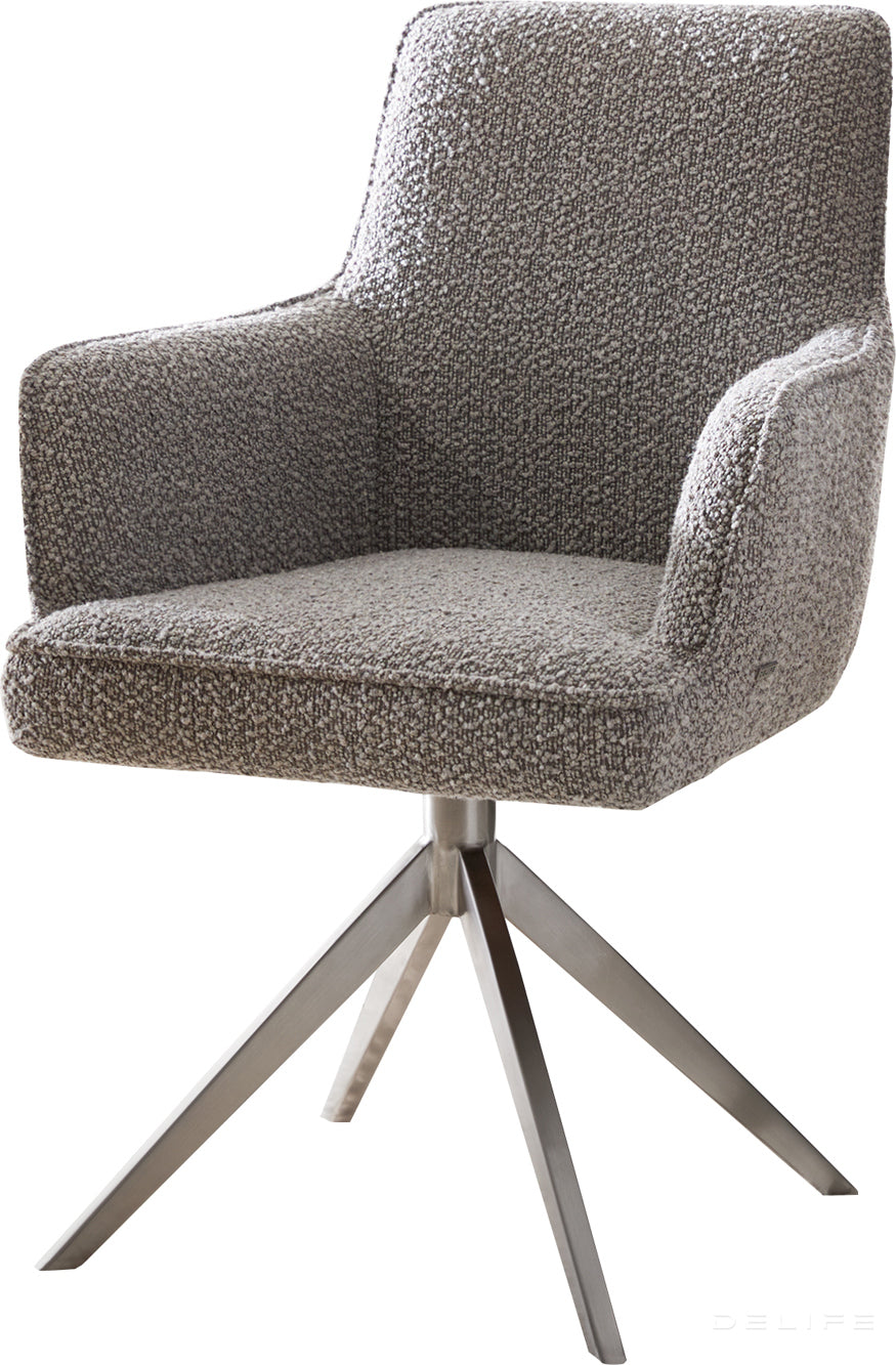 Jedilni stol Heira z naslonom za roke, material: bukle