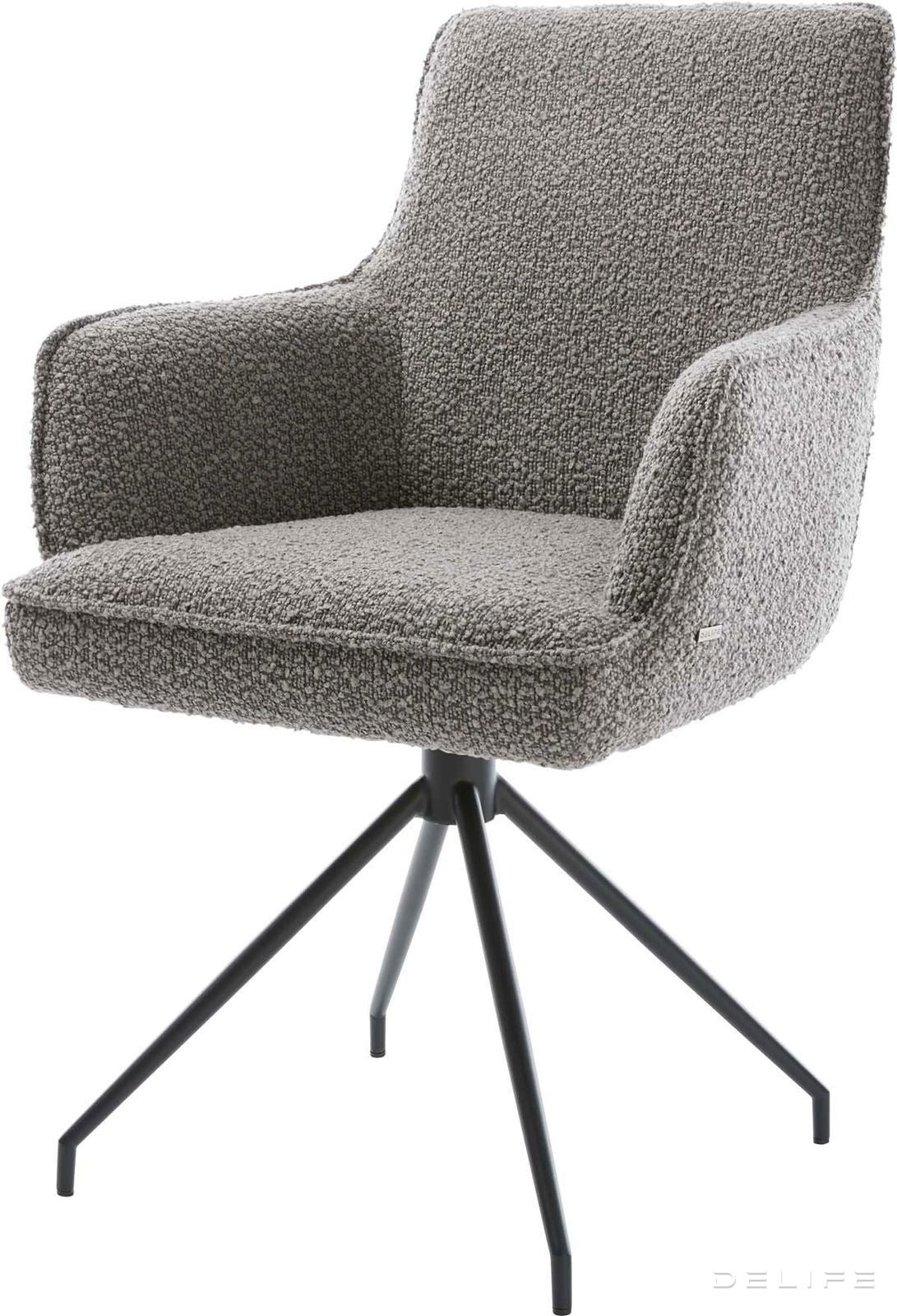 Jedilni stol Heira z naslonom za roke, material: bukle