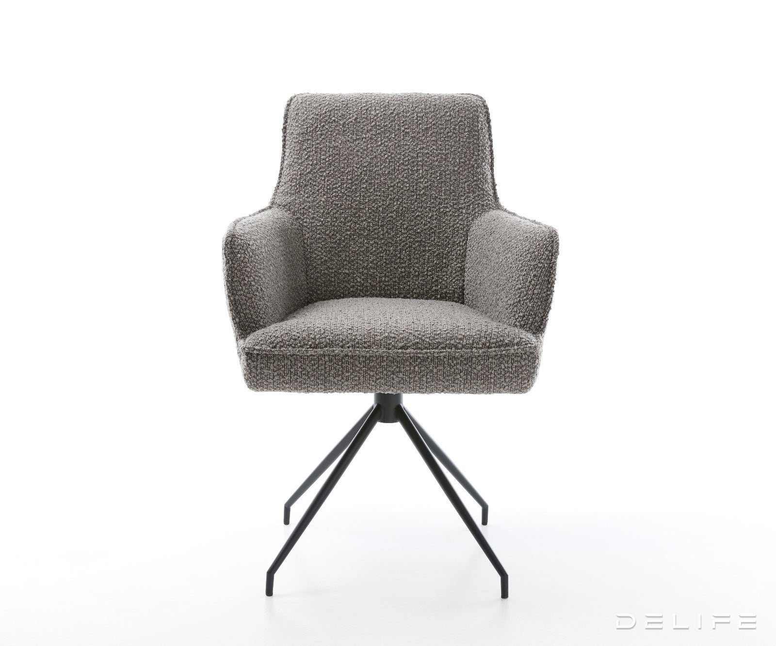 Jedilni stol Heira z naslonom za roke, material: bukle