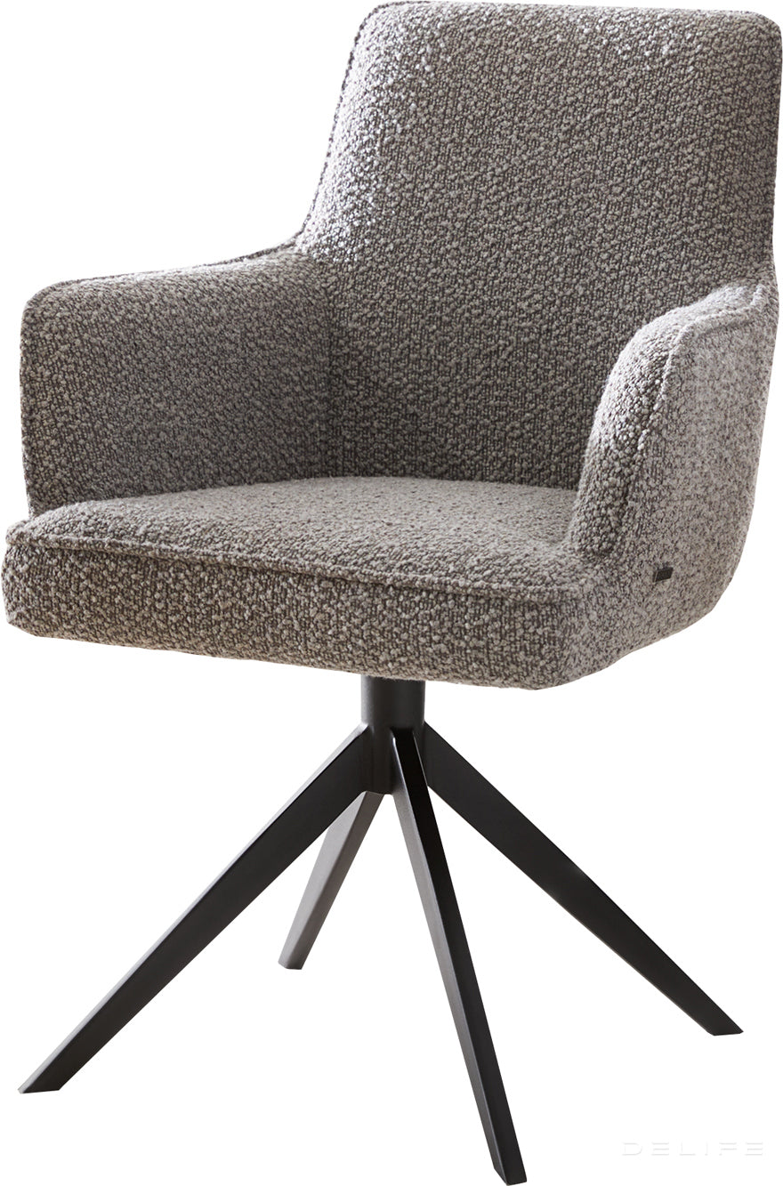 Jedilni stol Heira z naslonom za roke, material: bukle