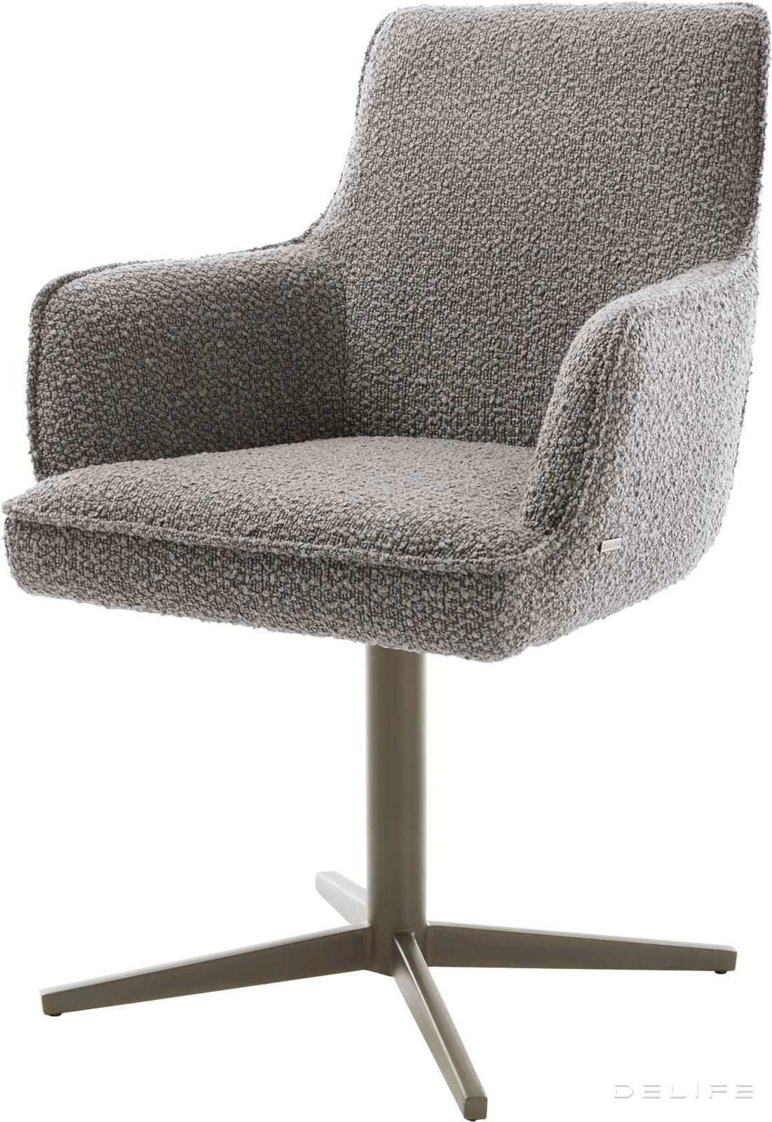 Jedilni stol Heira z naslonom za roke, material: bukle