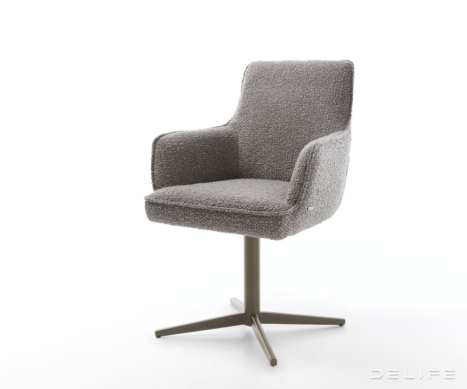 Jedilni stol Heira z naslonom za roke, material: bukle