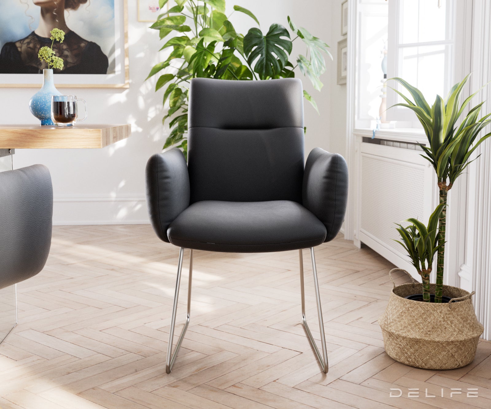 Jedilni stol Jova, Material: usnje