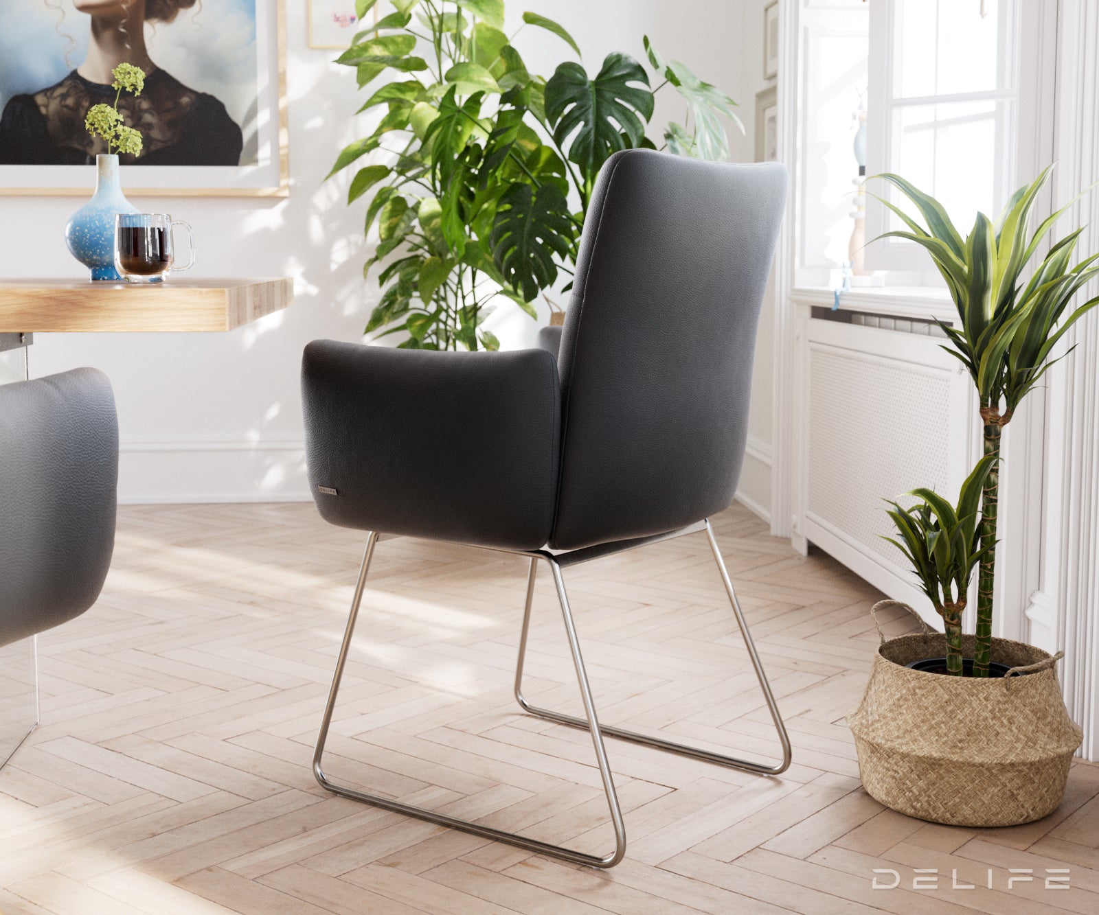 Jedilni stol Jova, Material: usnje