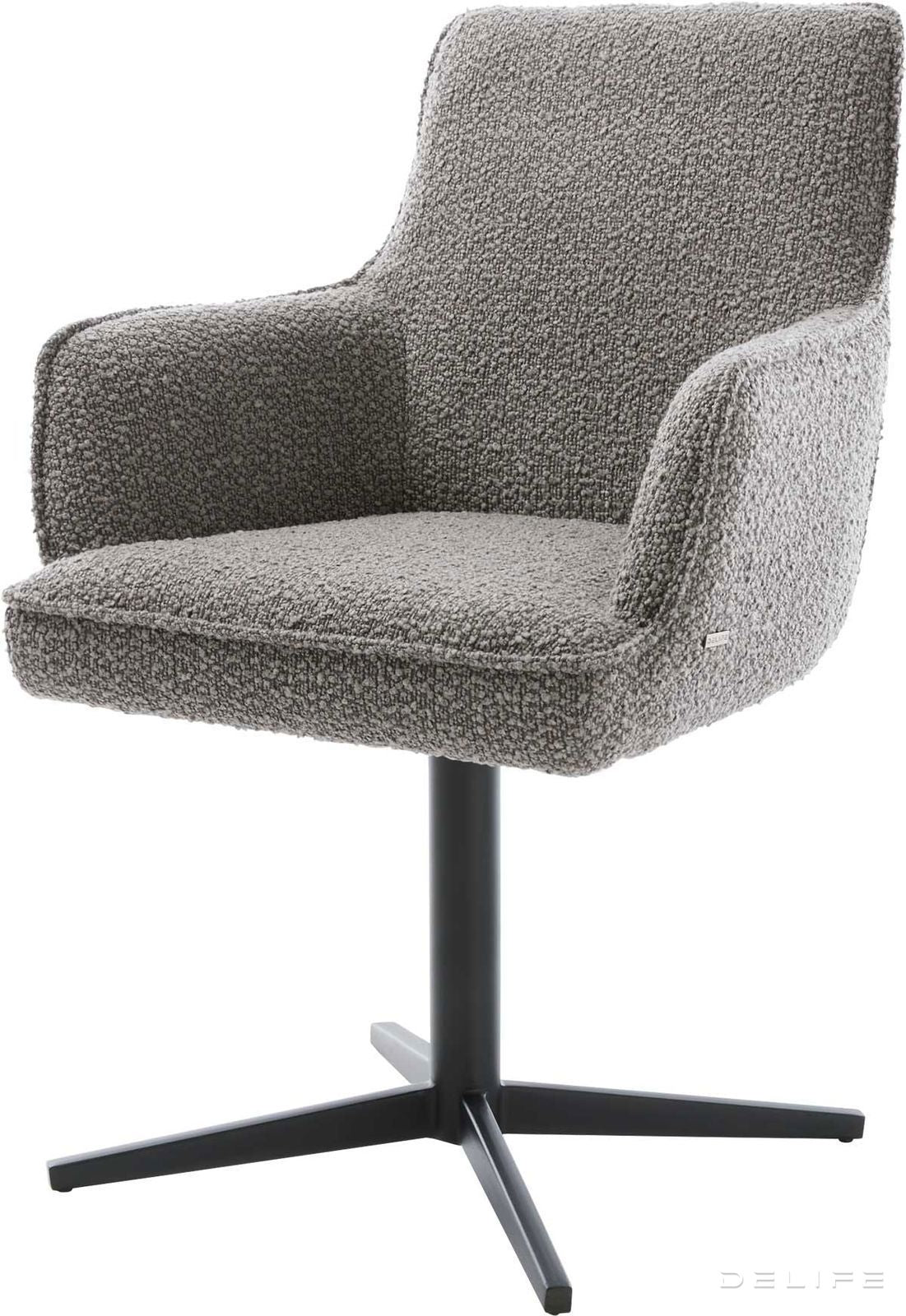 Jedilni stol Heira z naslonom za roke, material: bukle