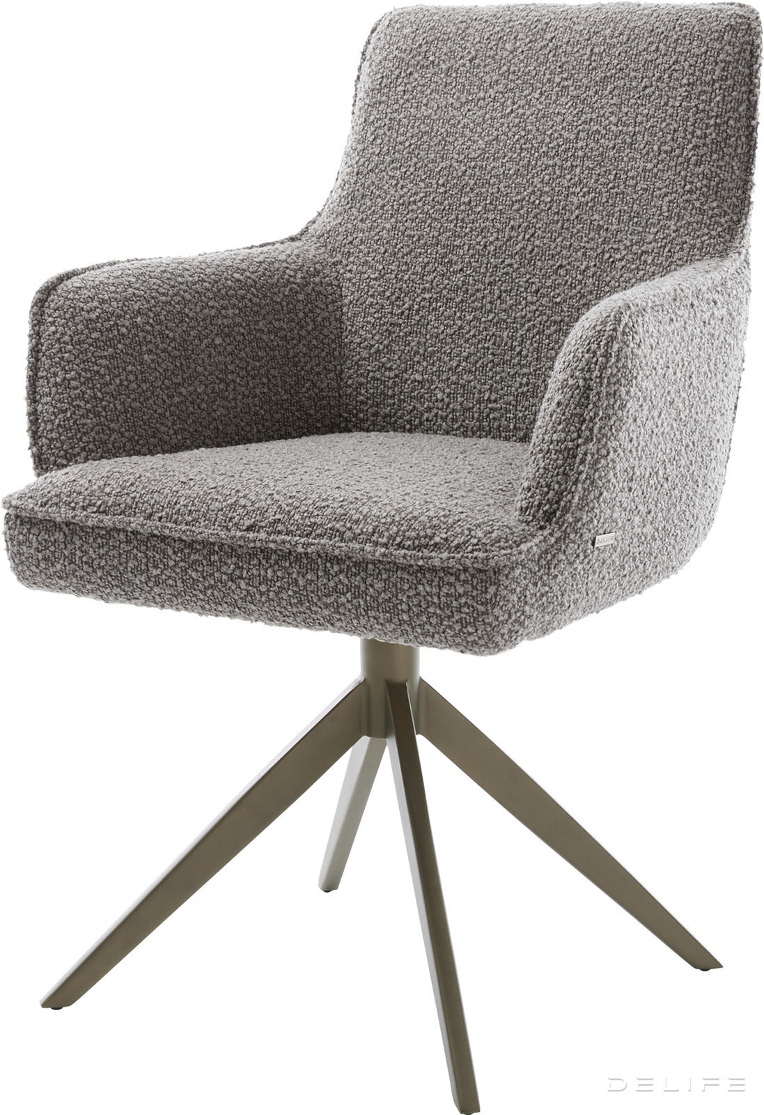 Jedilni stol Heira z naslonom za roke, material: bukle