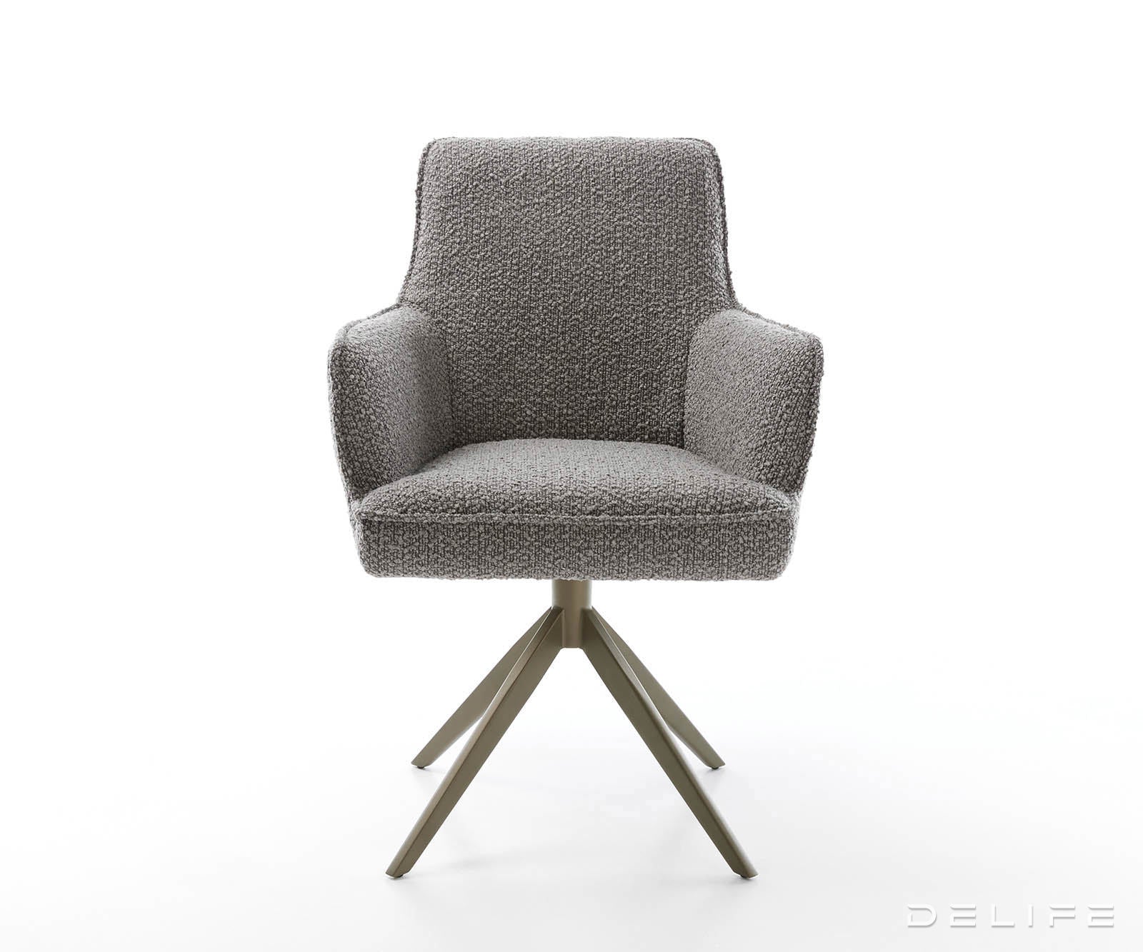 Jedilni stol Heira z naslonom za roke, material: bukle