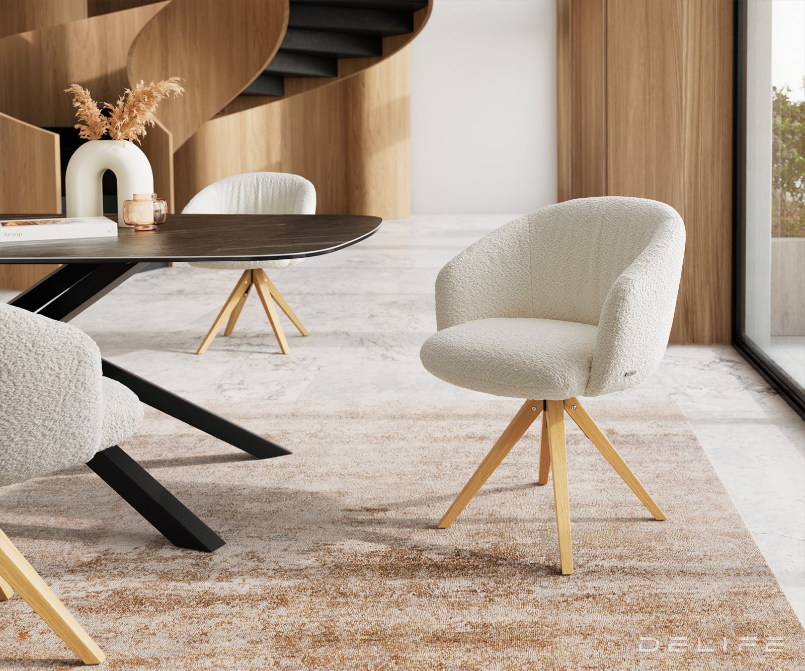 Jedilni stol Caja, Material: bukle