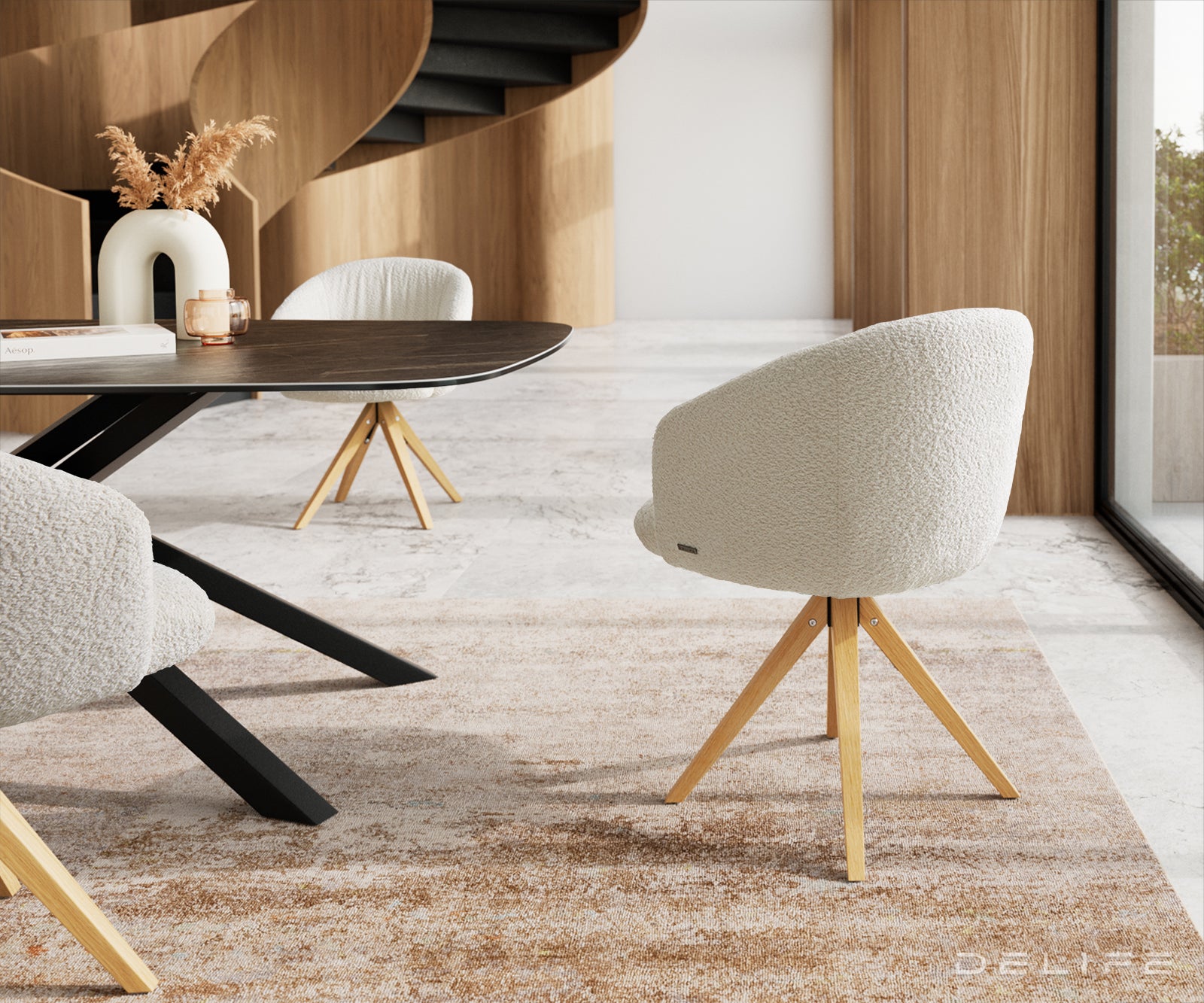 Jedilni stol Caja, Material: bukle