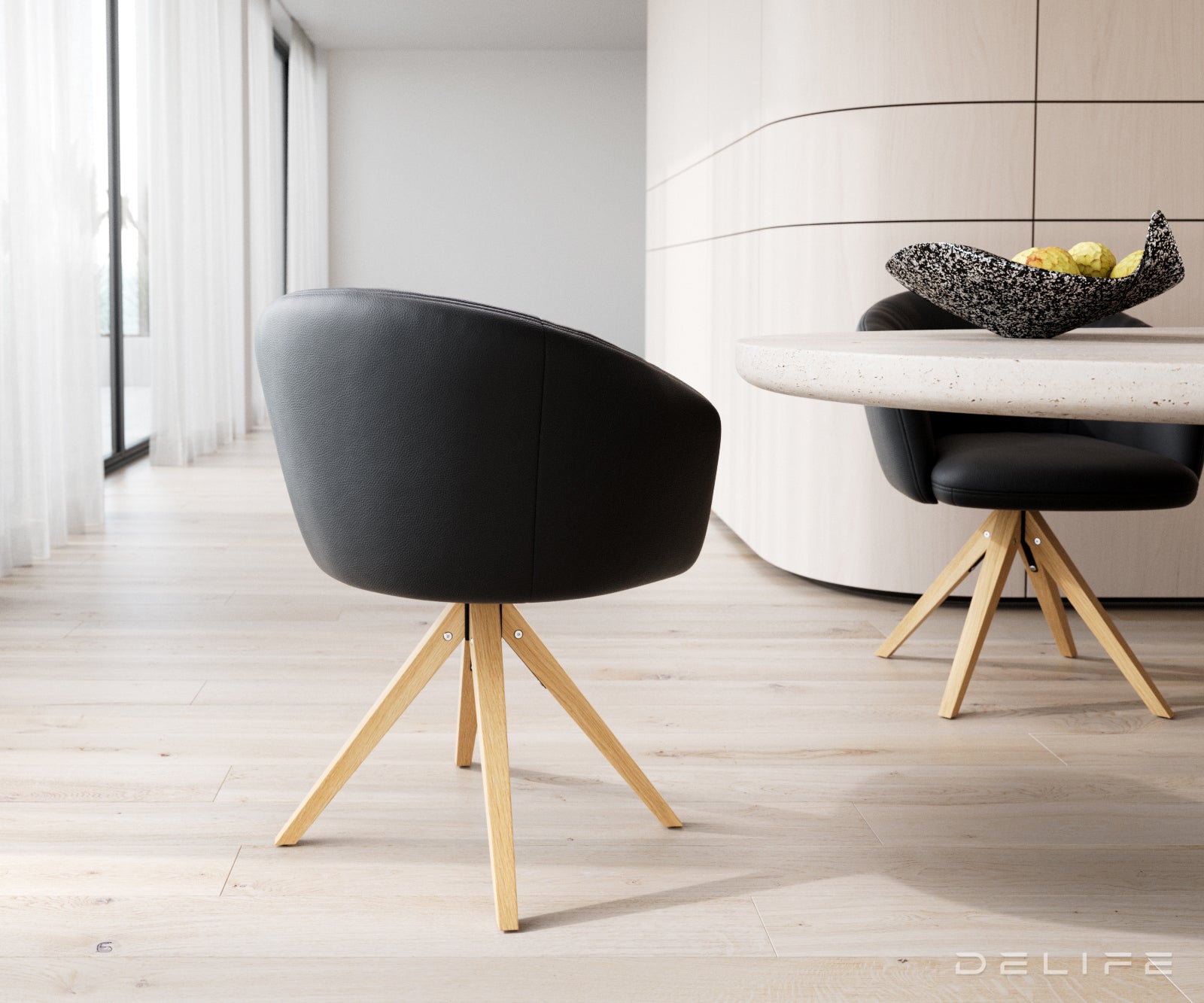 Jedilni stol Caja, Material: Usnje