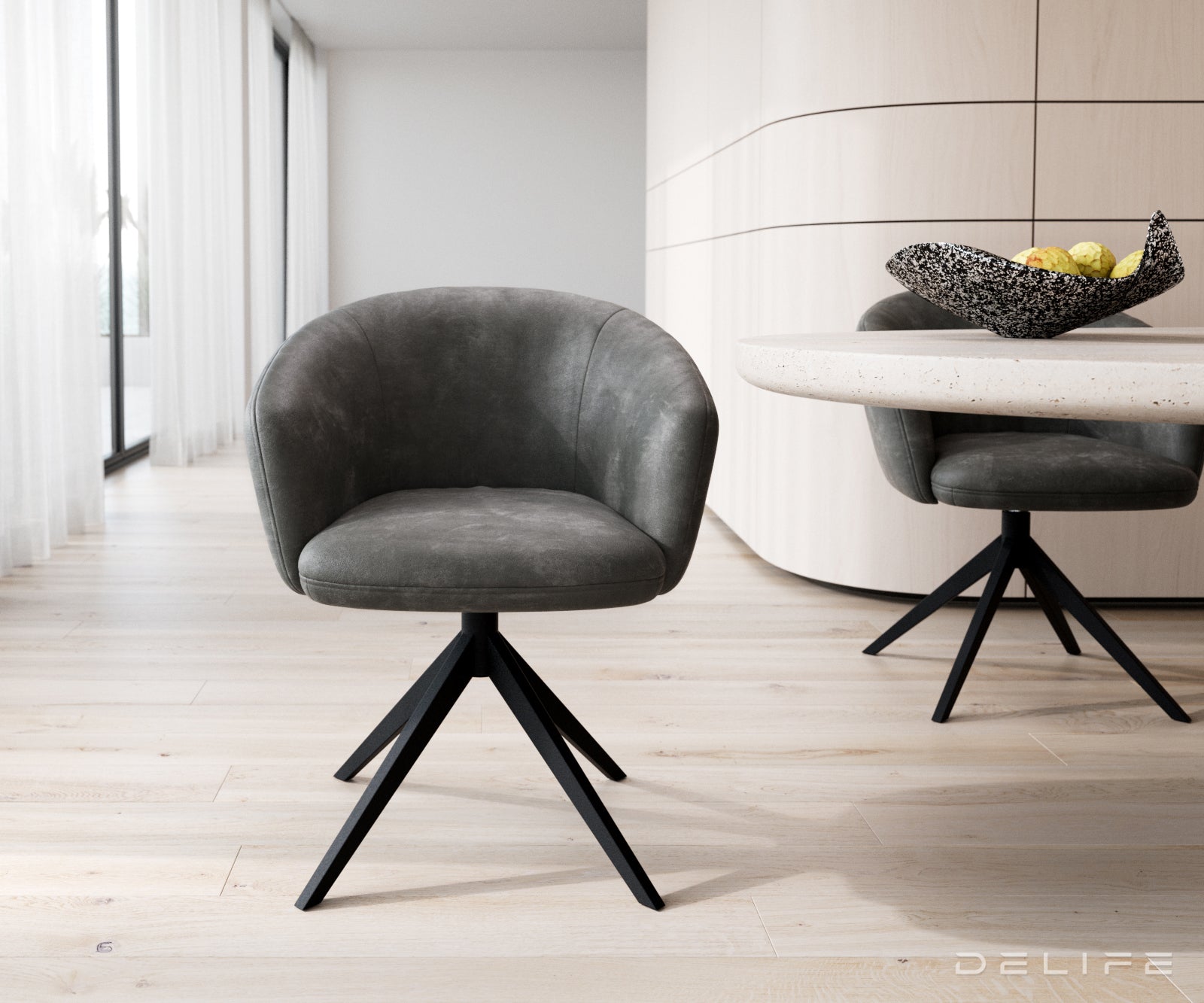 Jedilni stol Caja, Material: mikrofibra