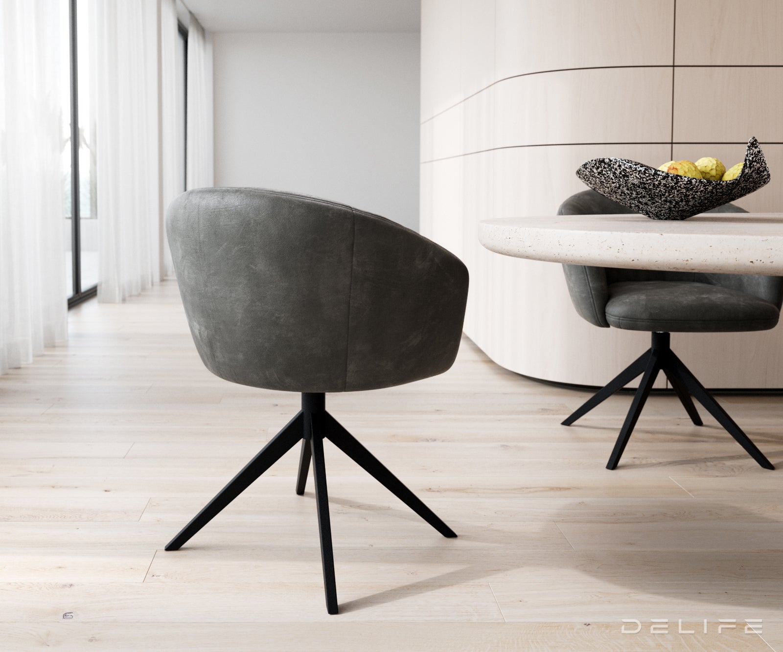 Jedilni stol Caja, Material: mikrofibra