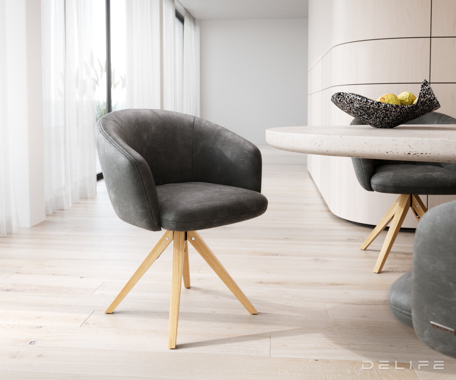 Jedilni stol Caja, Material: mikrofibra