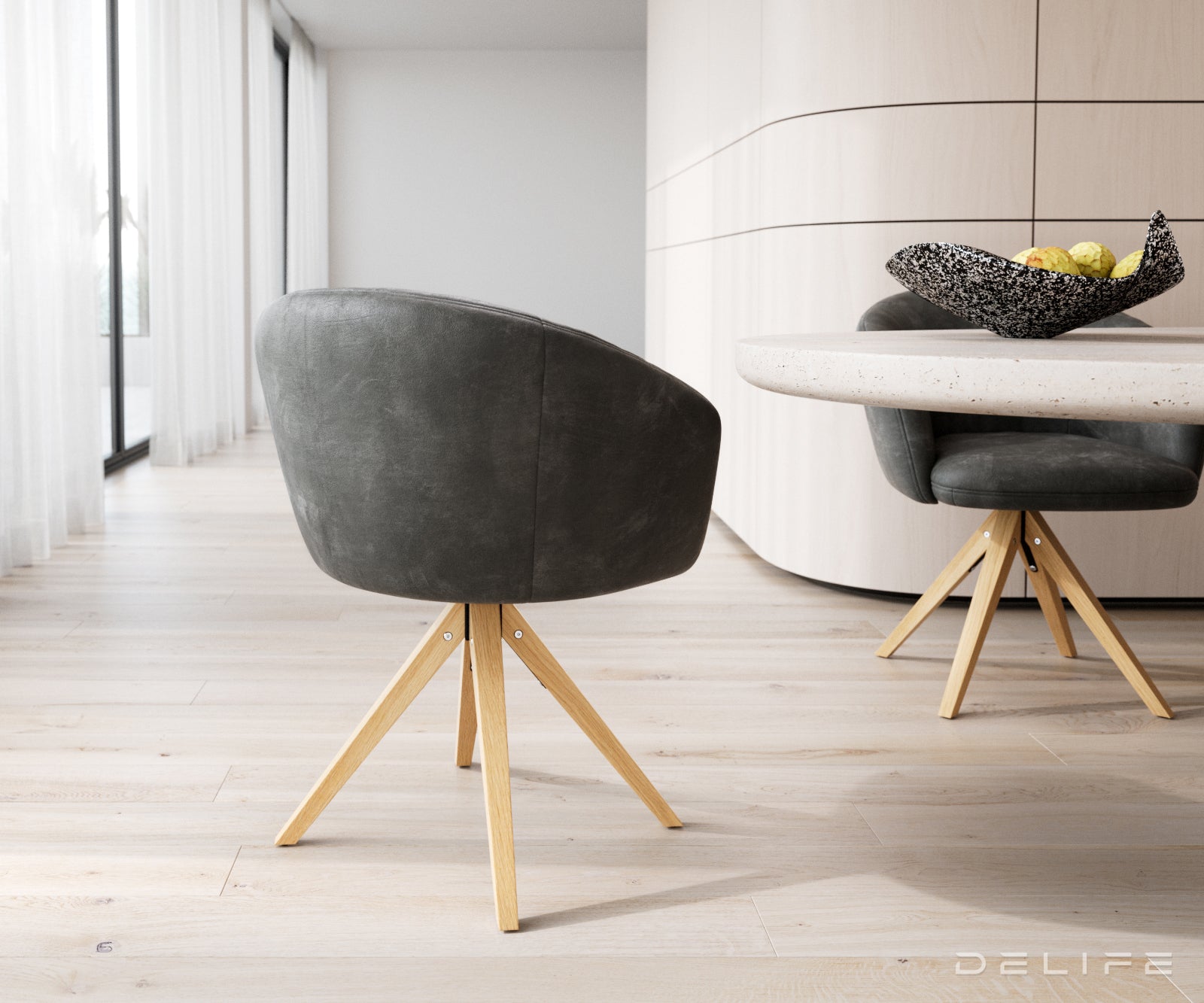 Jedilni stol Caja, Material: mikrofibra