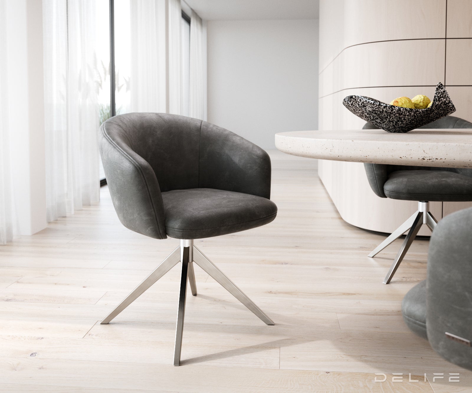 Jedilni stol Caja, Material: mikrofibra