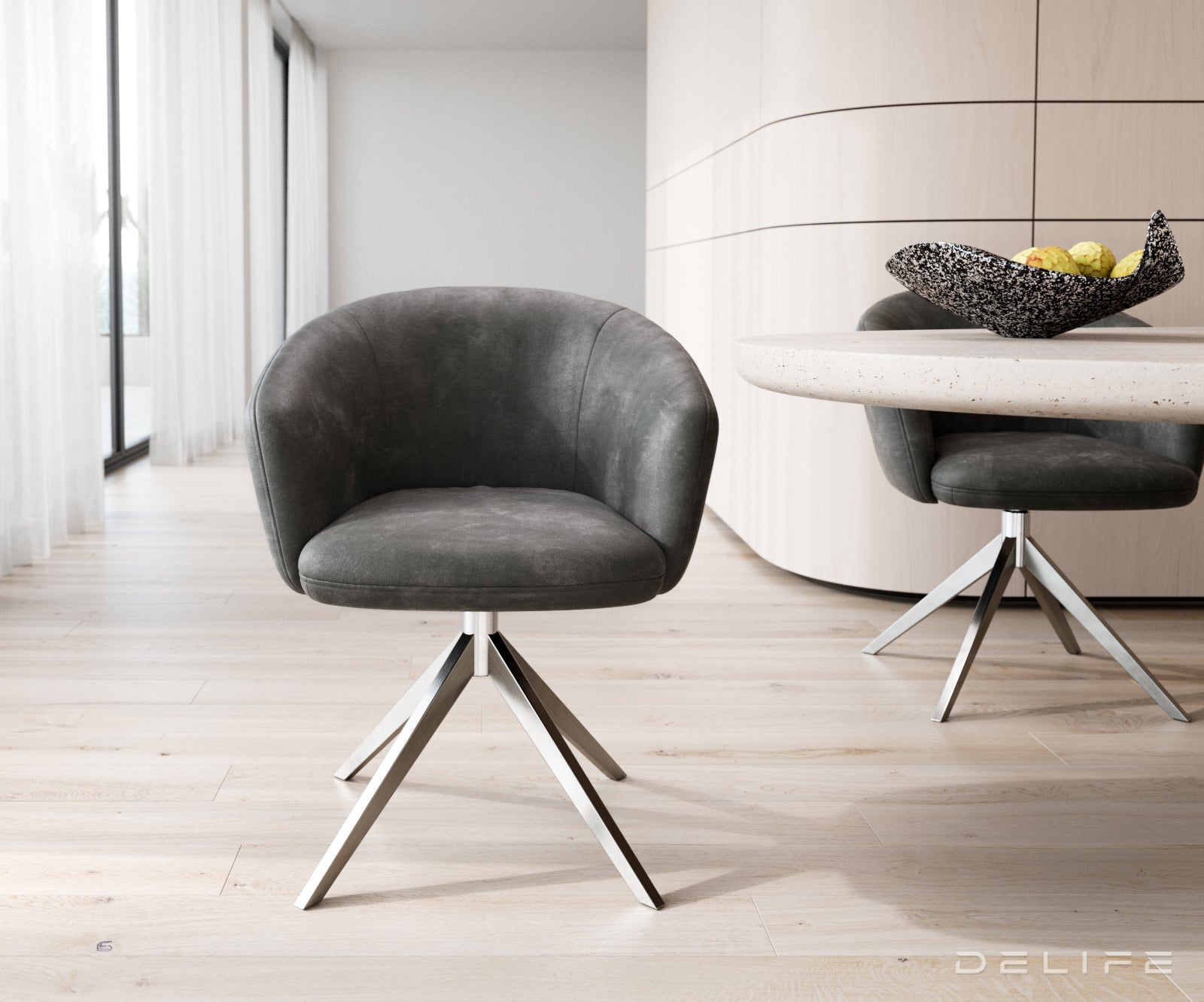 Jedilni stol Caja, Material: mikrofibra