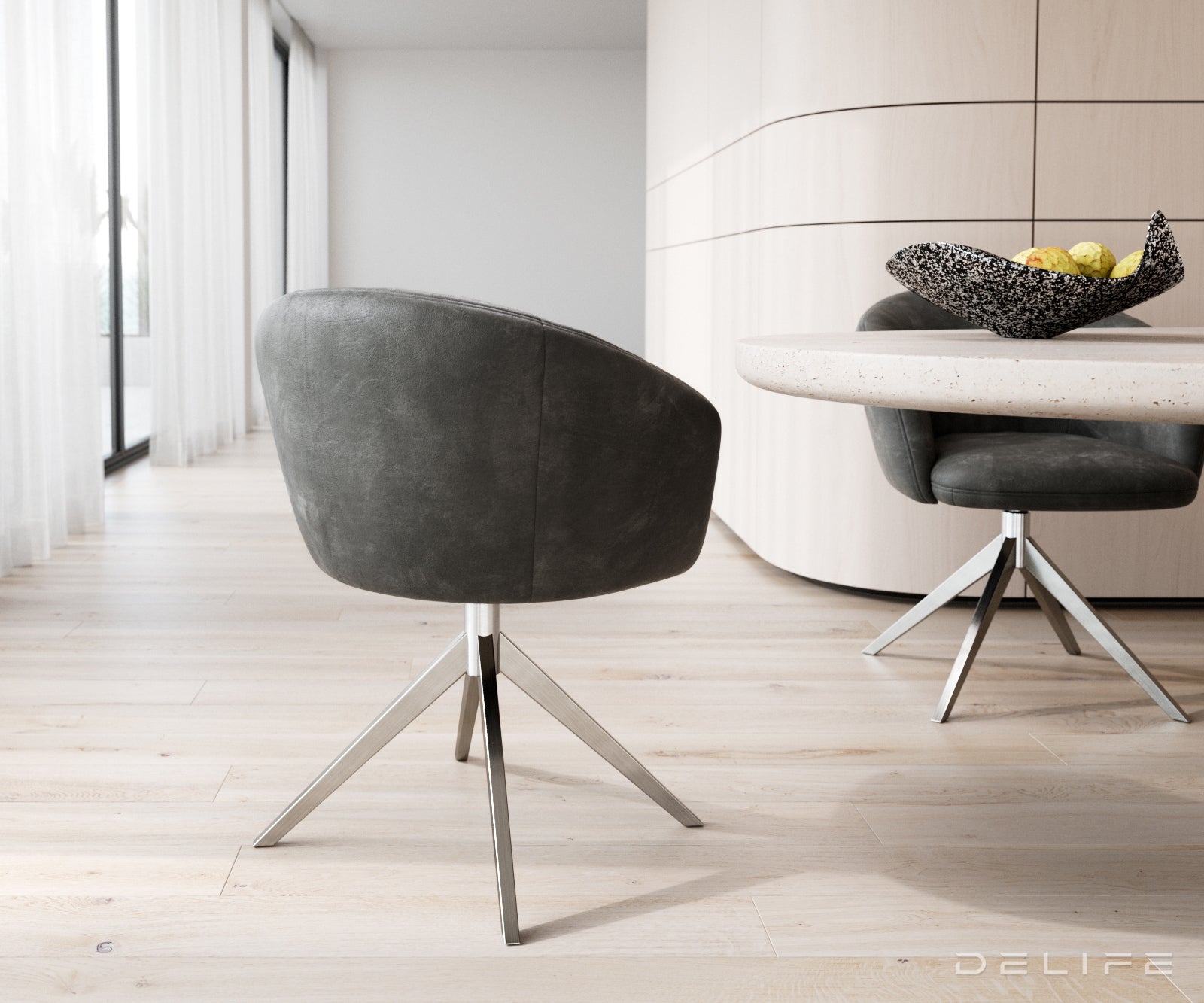 Jedilni stol Caja, Material: mikrofibra